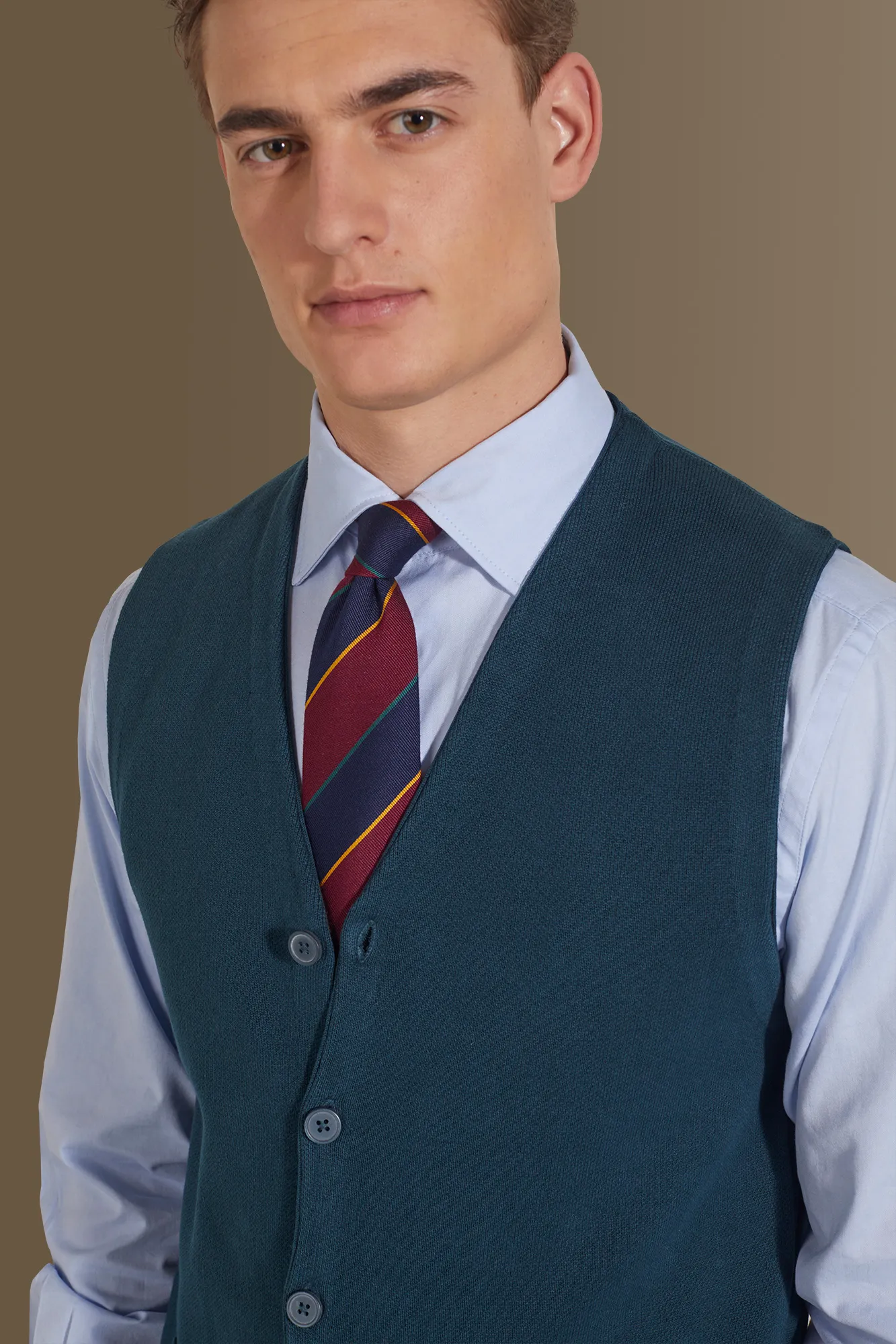 Gilet in maglia monopetto uomo puro cotone