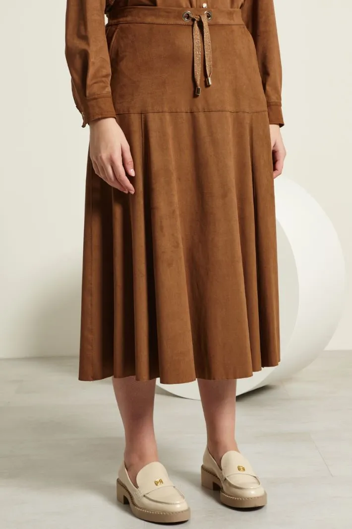 Gonna lunga in suede