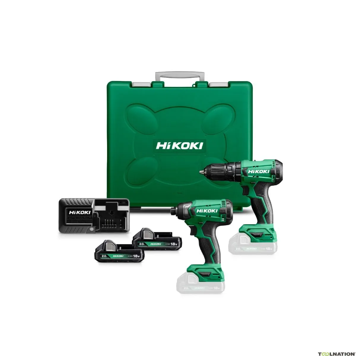 HiKOKI KC18DAWCZ Set combinato - Trapano a batteria DV18DA + avvitatore a percussione a batteria WH18DA 18V 2.0ah Li-Ion