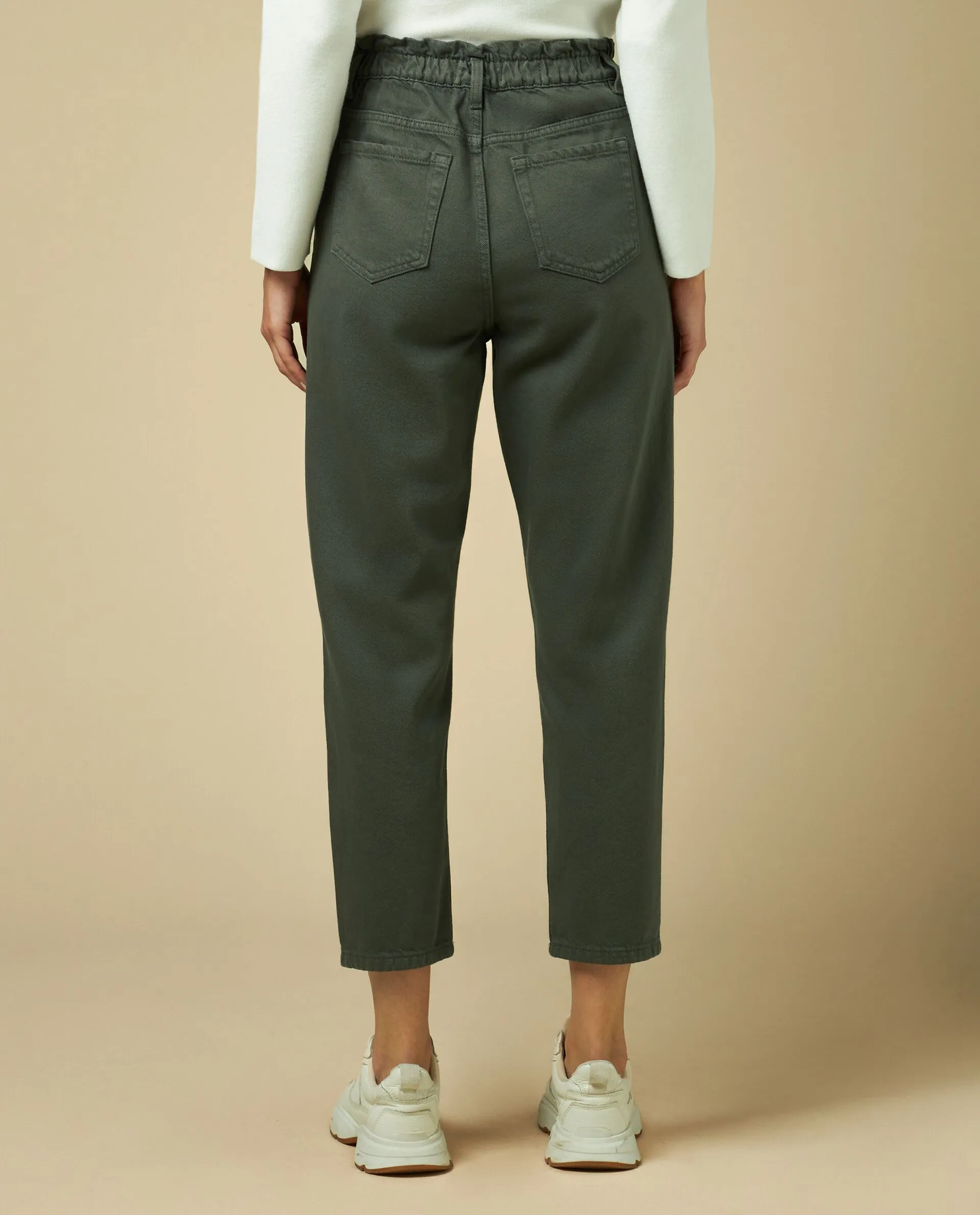 HOLISTIC  Pantalone paper bag in twill di puro cotone