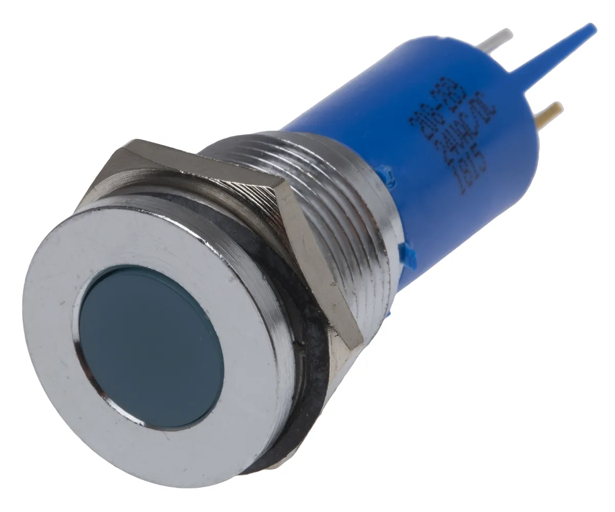 Indicatore da pannello RS PRO Blu  a LED, 24V ca/cc, A filo, foro da 16mm