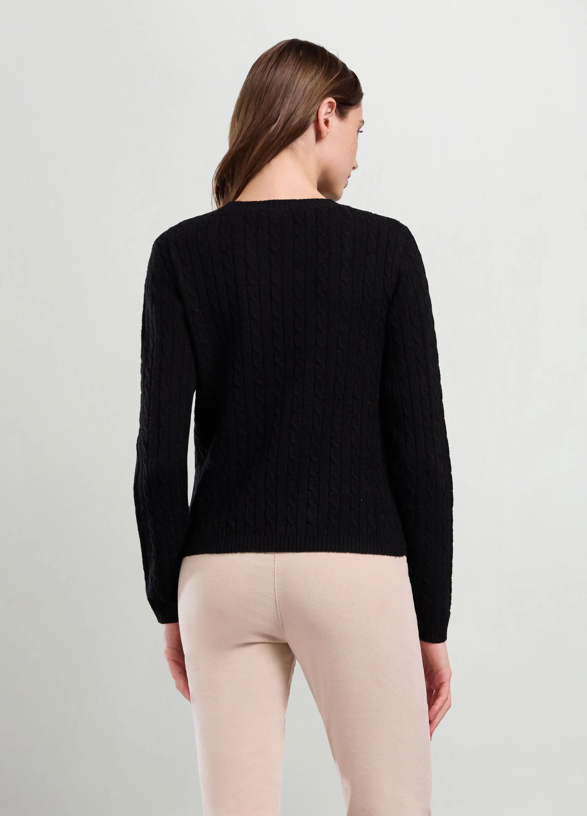 IWIE  Tricot con lavorazione a treccia donna