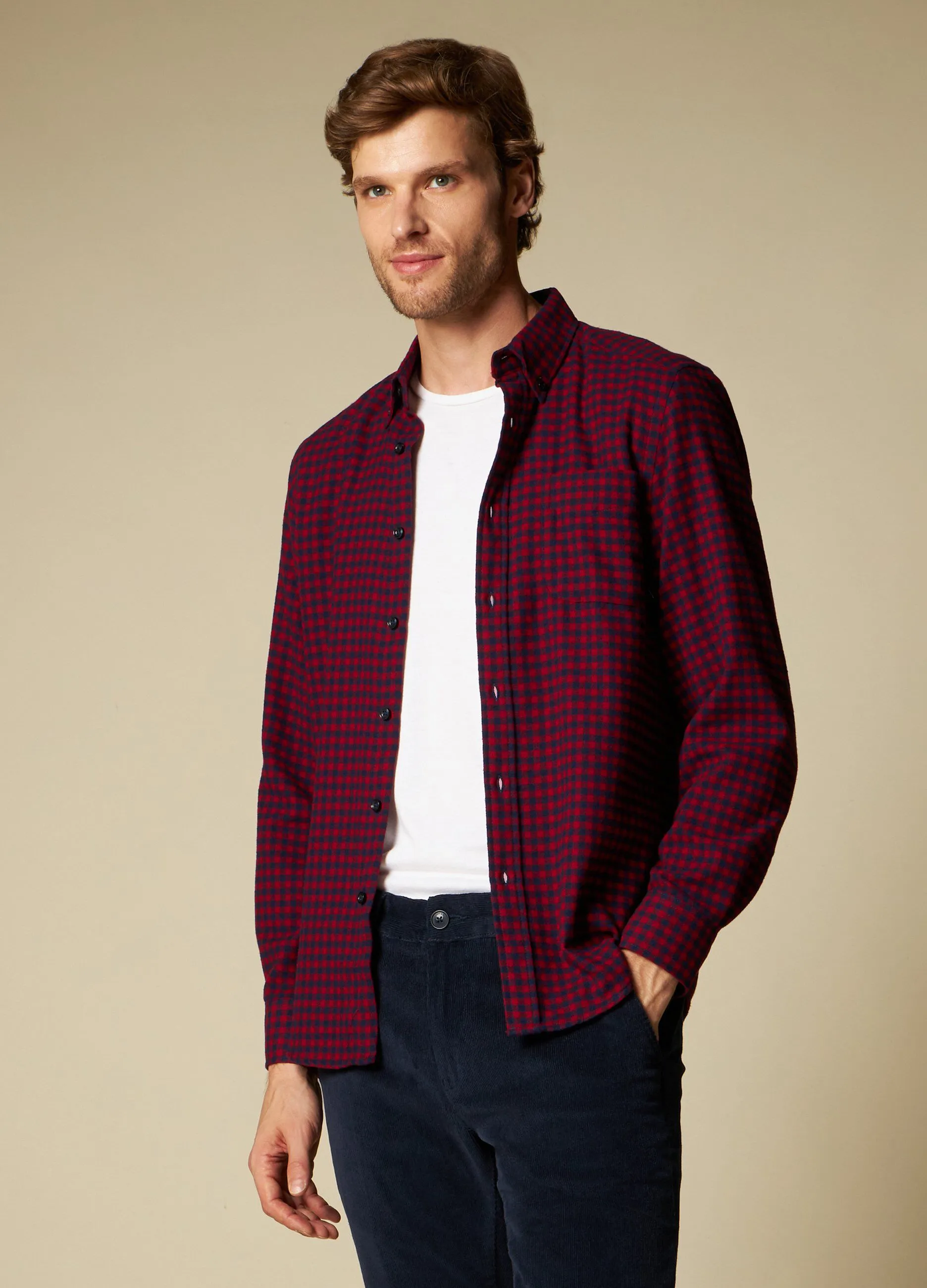 J. HART & BROS  Camicia check in flanella uomo