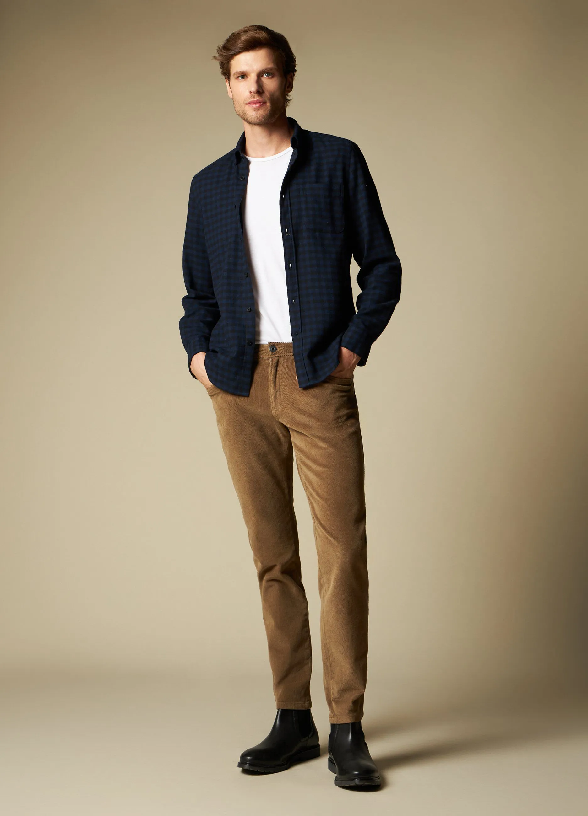 J. HART & BROS  Pantalone in costina di velluto uomo