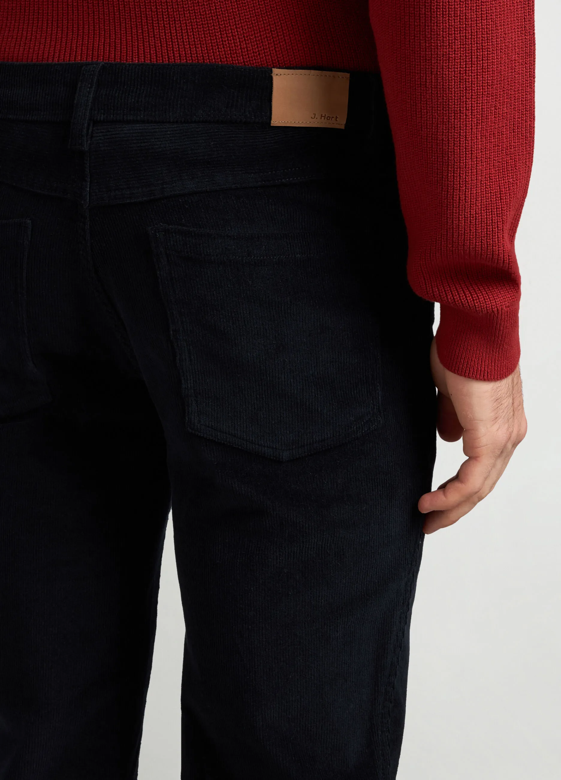 J. HART & BROS  Pantaloni 5 tasche slim fit in velluto a coste uomo