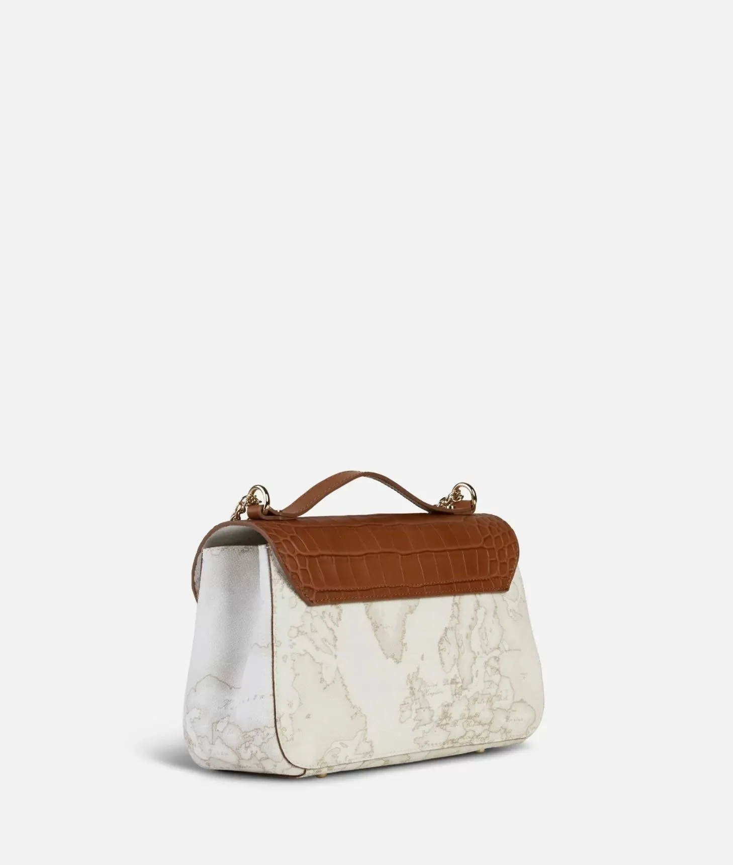 Jolie bag tracolla marrone e geo white