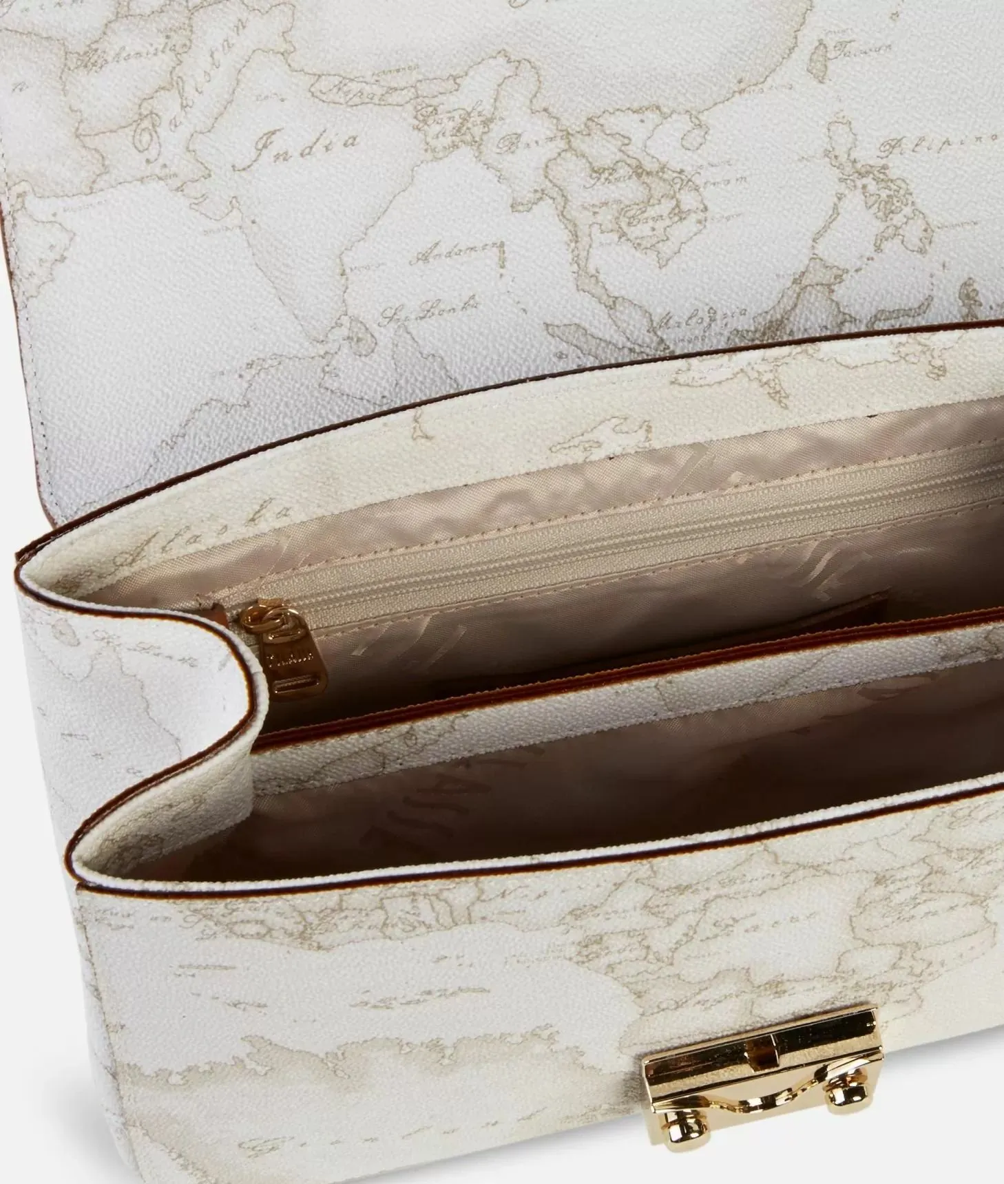 Jolie bag tracolla marrone e geo white