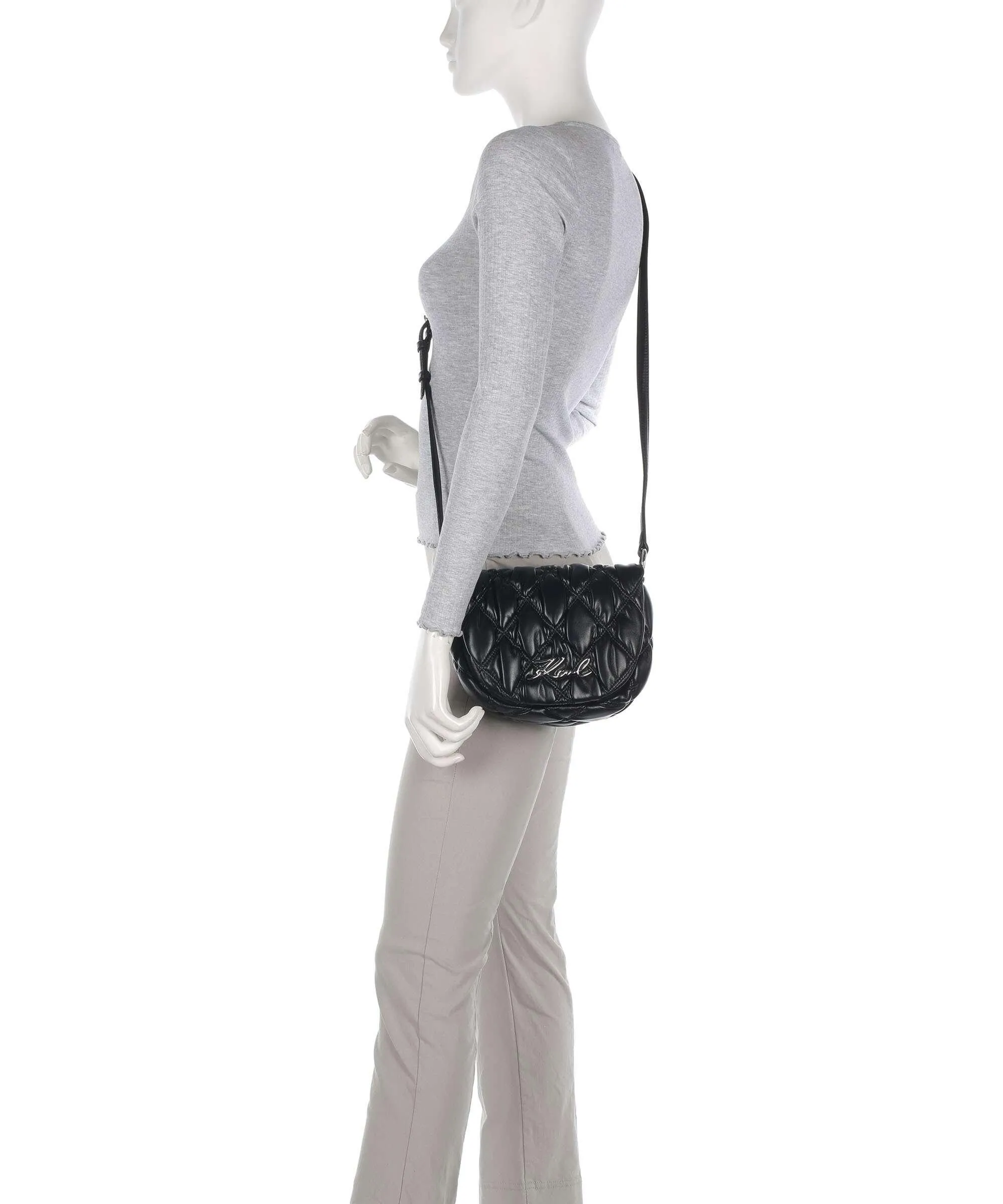  Karl Lagerfeld K/Signature Kuilt Borsa a tracolla pelle sintetica nero  