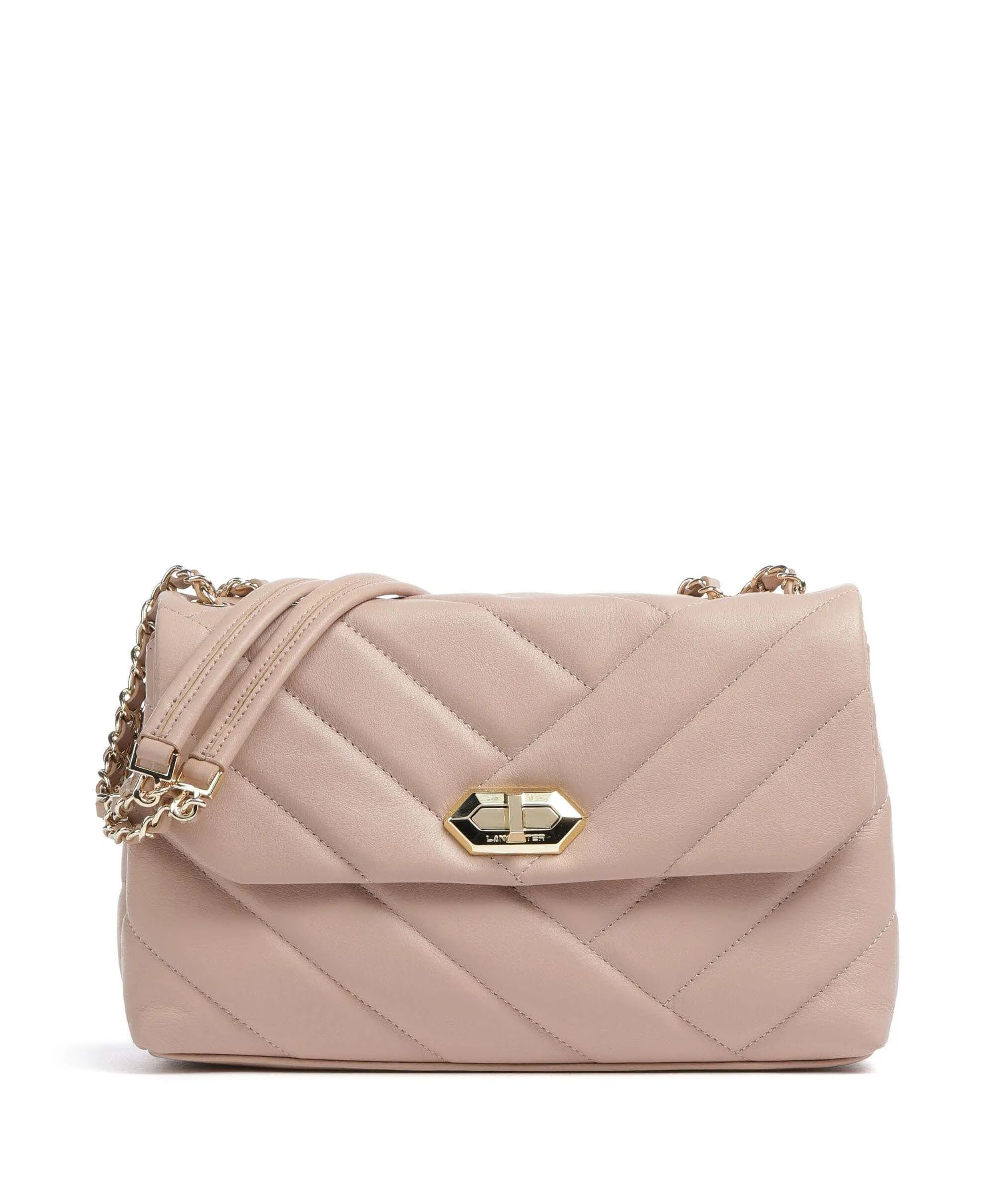  Lancaster Soft Matelassé Borsa a spalla morbida pelle bovina rosa antico  