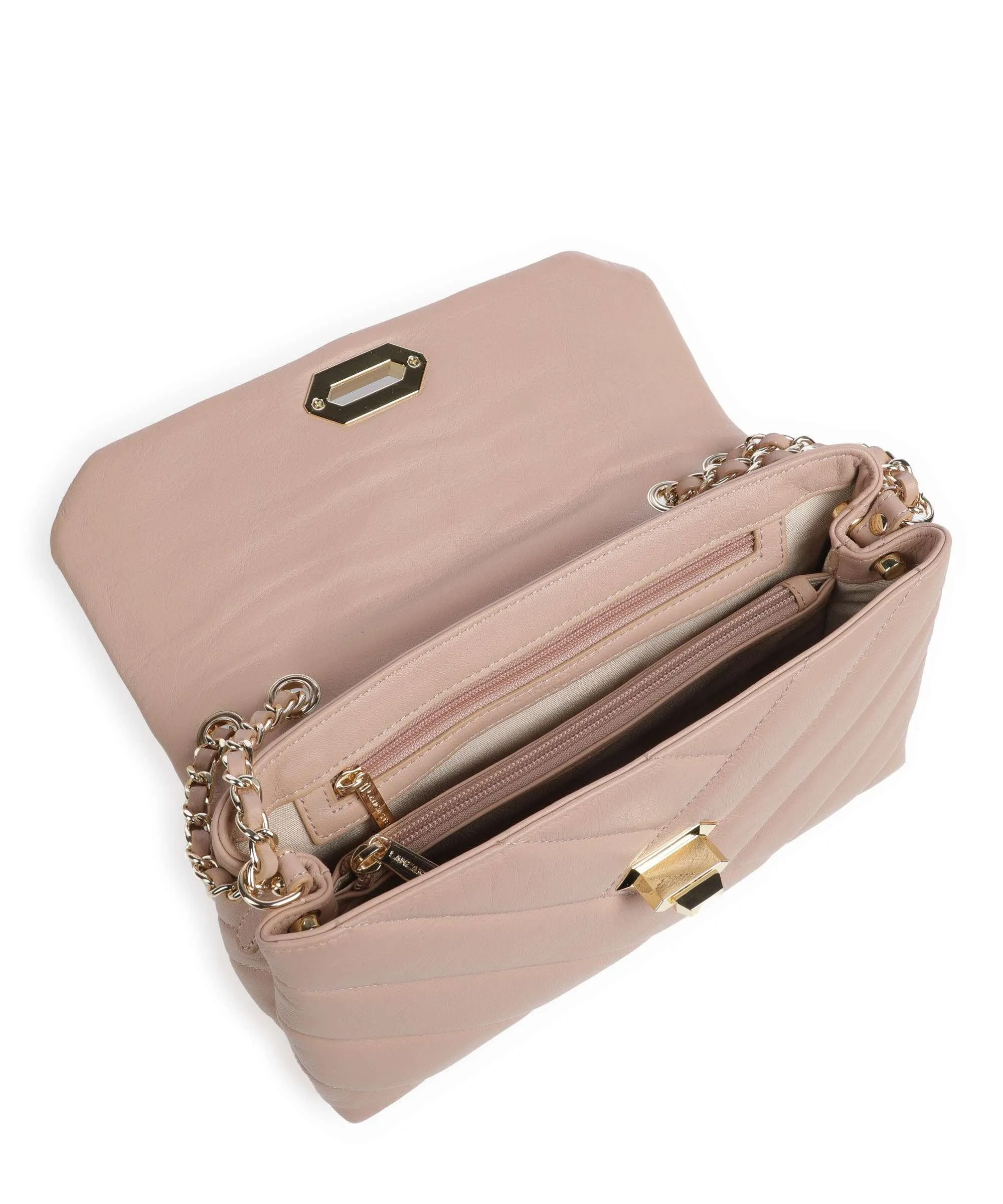  Lancaster Soft Matelassé Borsa a spalla morbida pelle bovina rosa antico  
