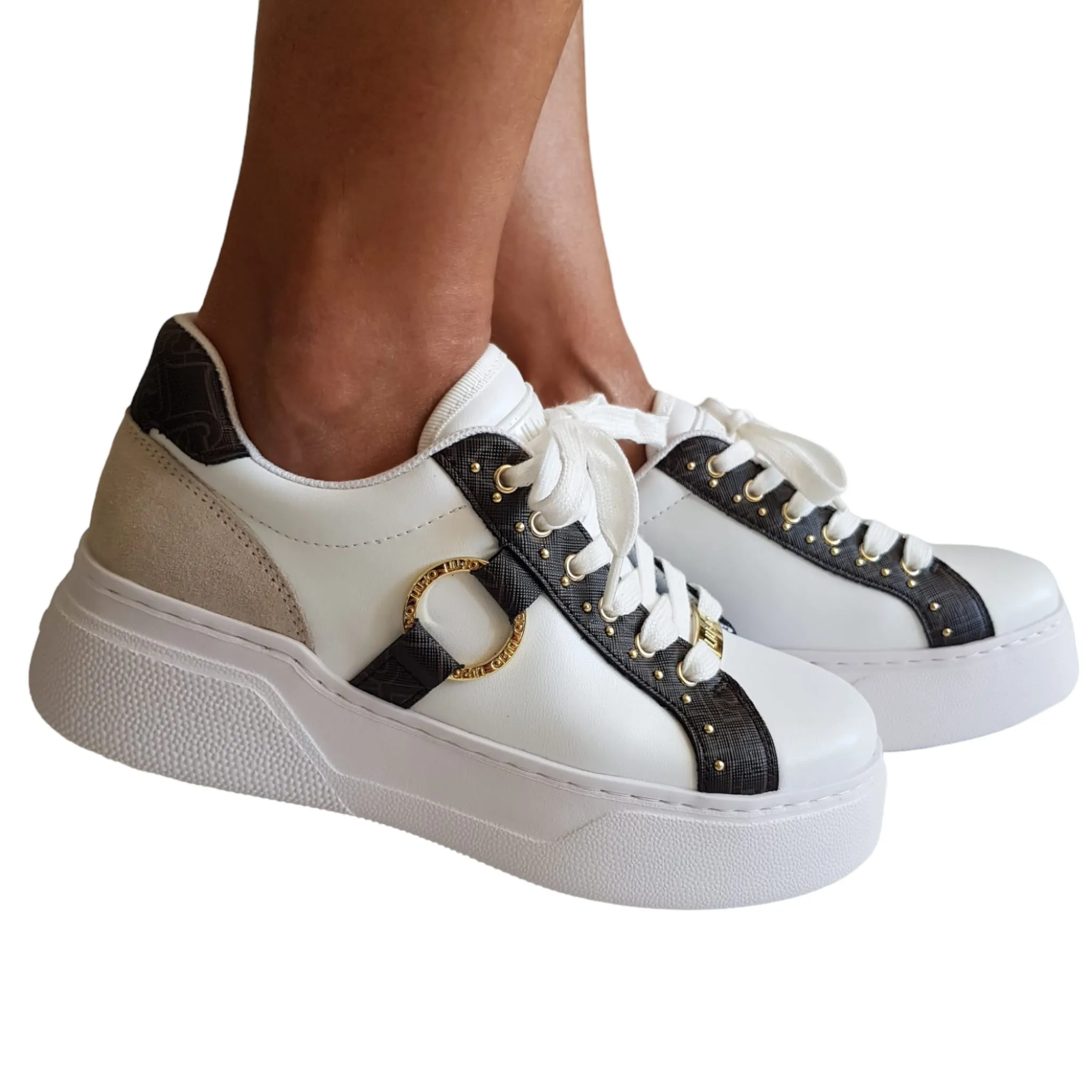 Liu-Jo Sneakers Donna Bianco-Marrone. Rif.771