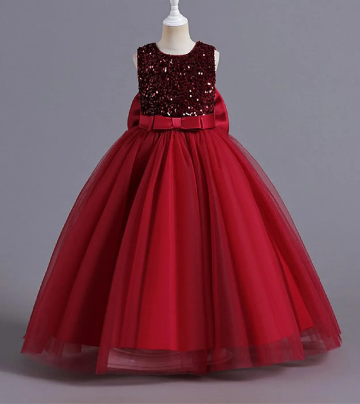Luxury Girl Evening Party Dress Teen Girl Paillettes Shiny Formal Gala Abito lungo Bambini Costume di Natale Compleanno Principi