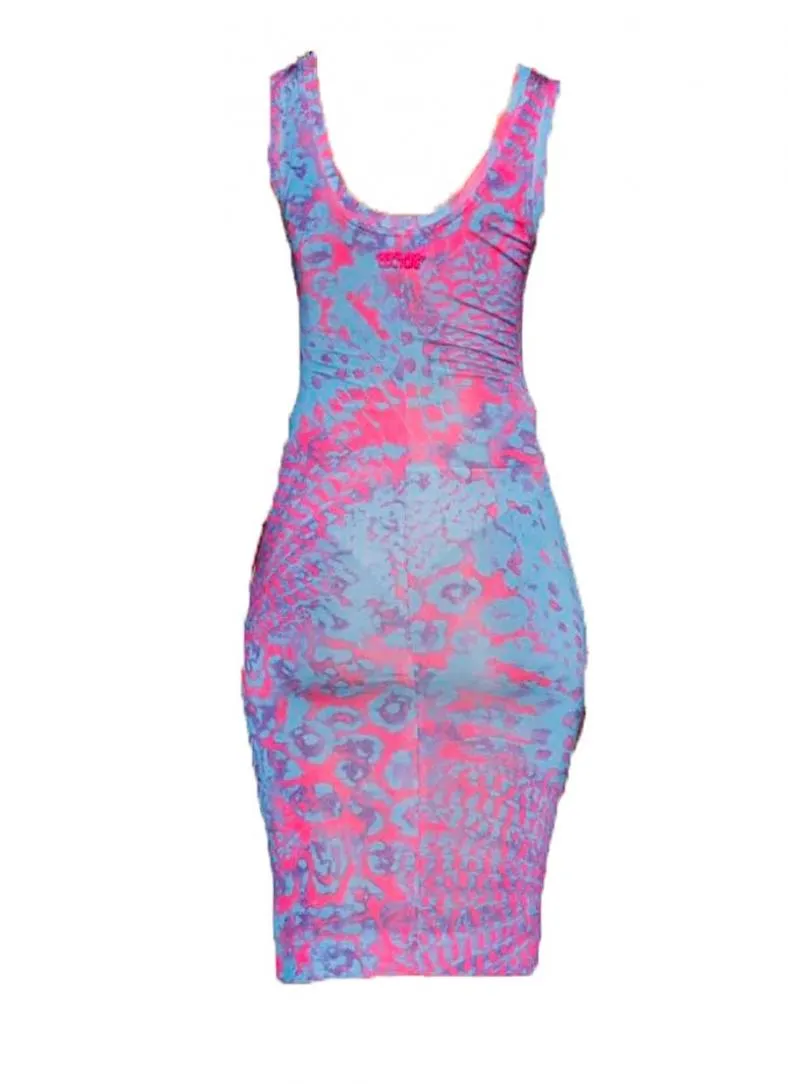 M ORGANZINO PRINT ANIMALIER Azzurro Multicolore