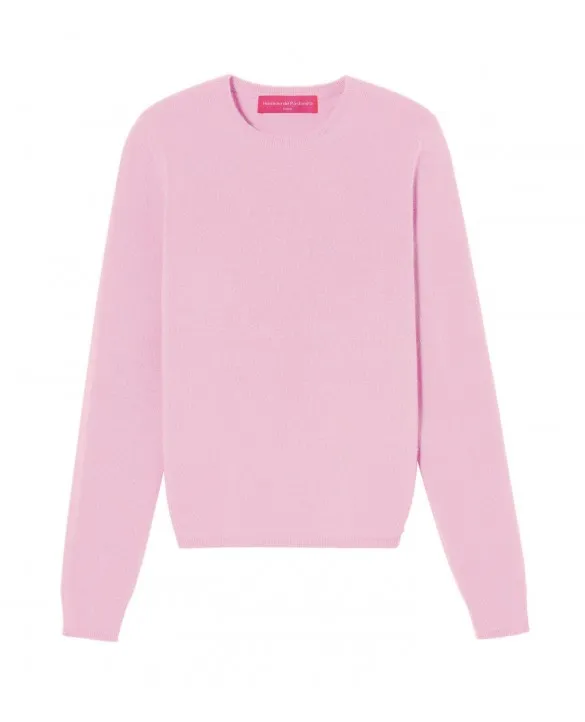 Maglia in cachemire girocollo e con maniche lunghe Rosa pallido