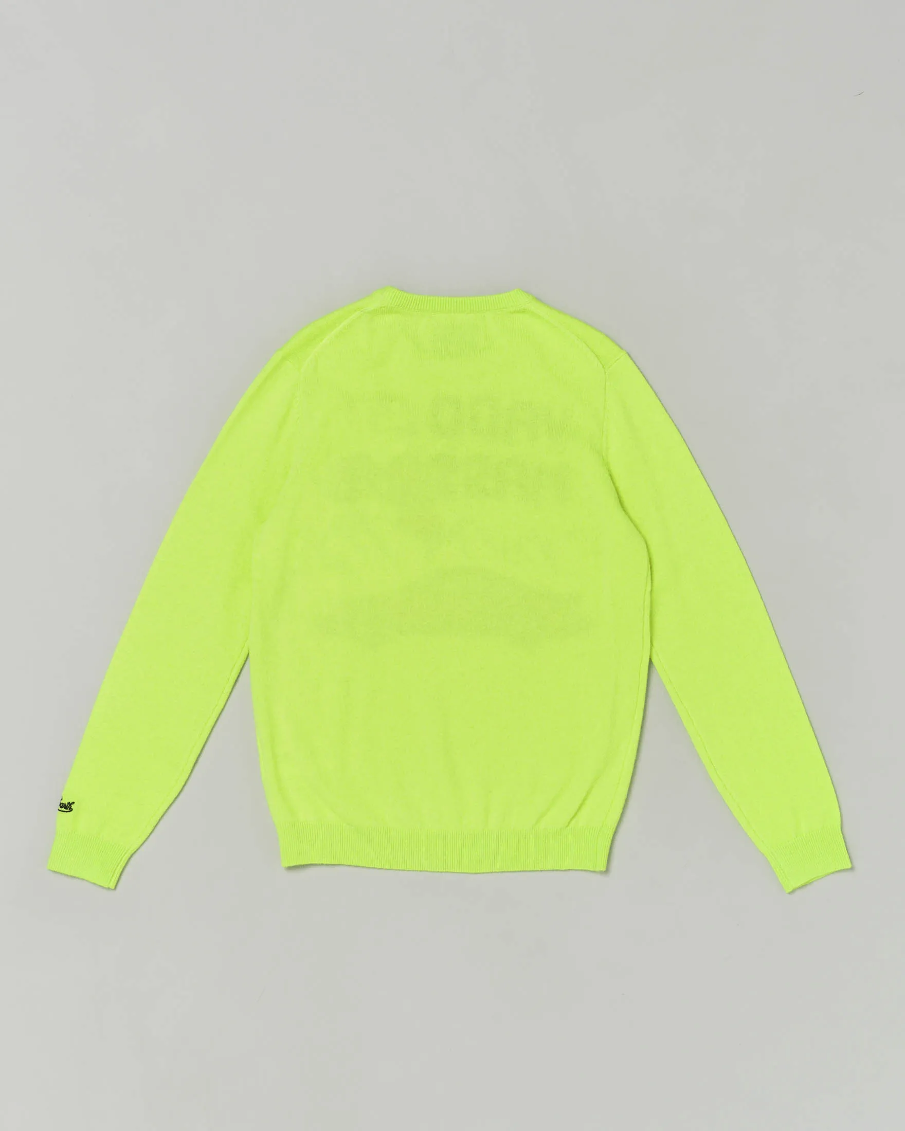 Maglia verde acido in misto lana e cachemire con stampa 'Vado al massimo' 10-16 anni