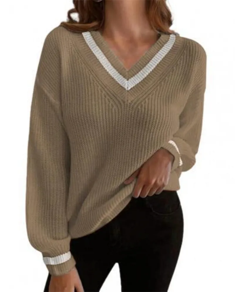 Maglione casual classico da donna allentato maglione da donna semplice elastico