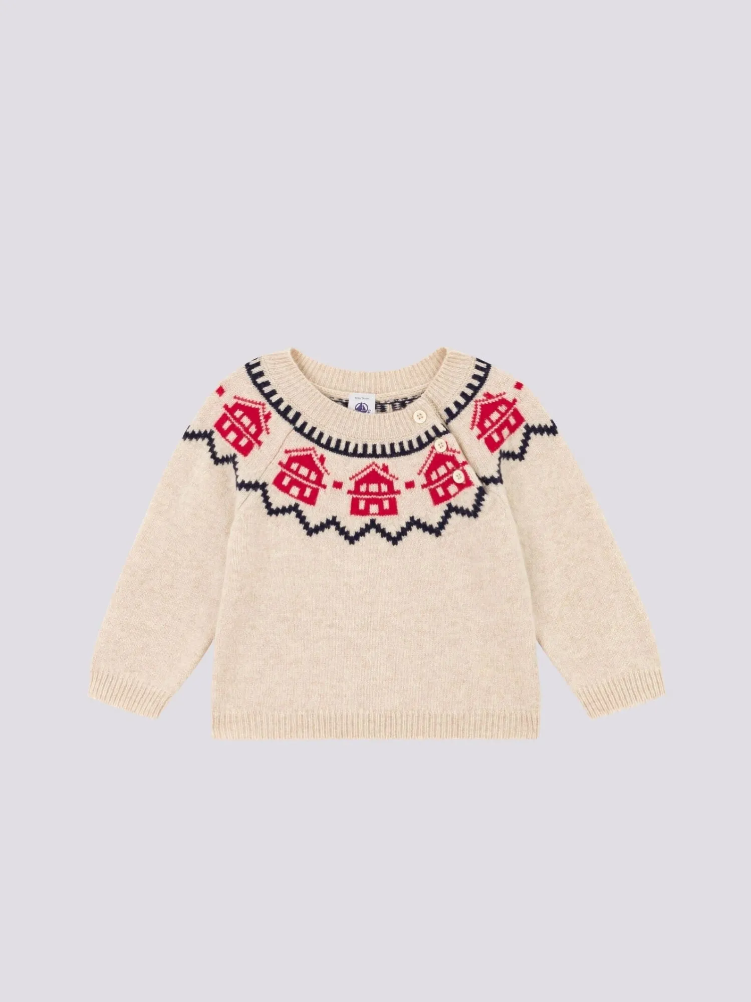 MAGLIONE IN TRICOT DI LANA E COTONE PER BEB