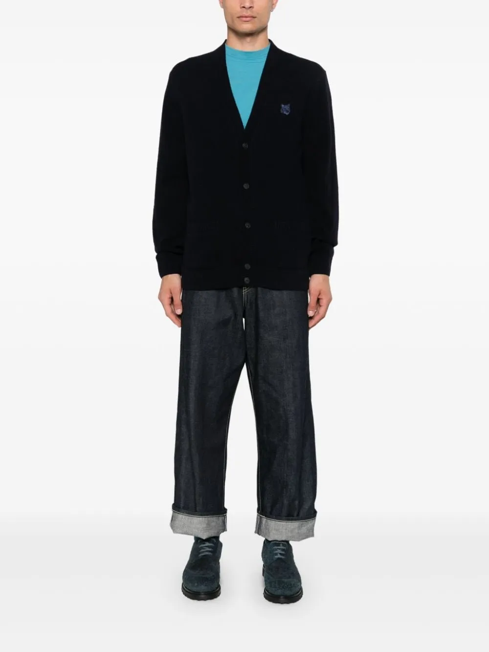 Maison Kitsuné-Cardigan con applicazione Bold Fox Head