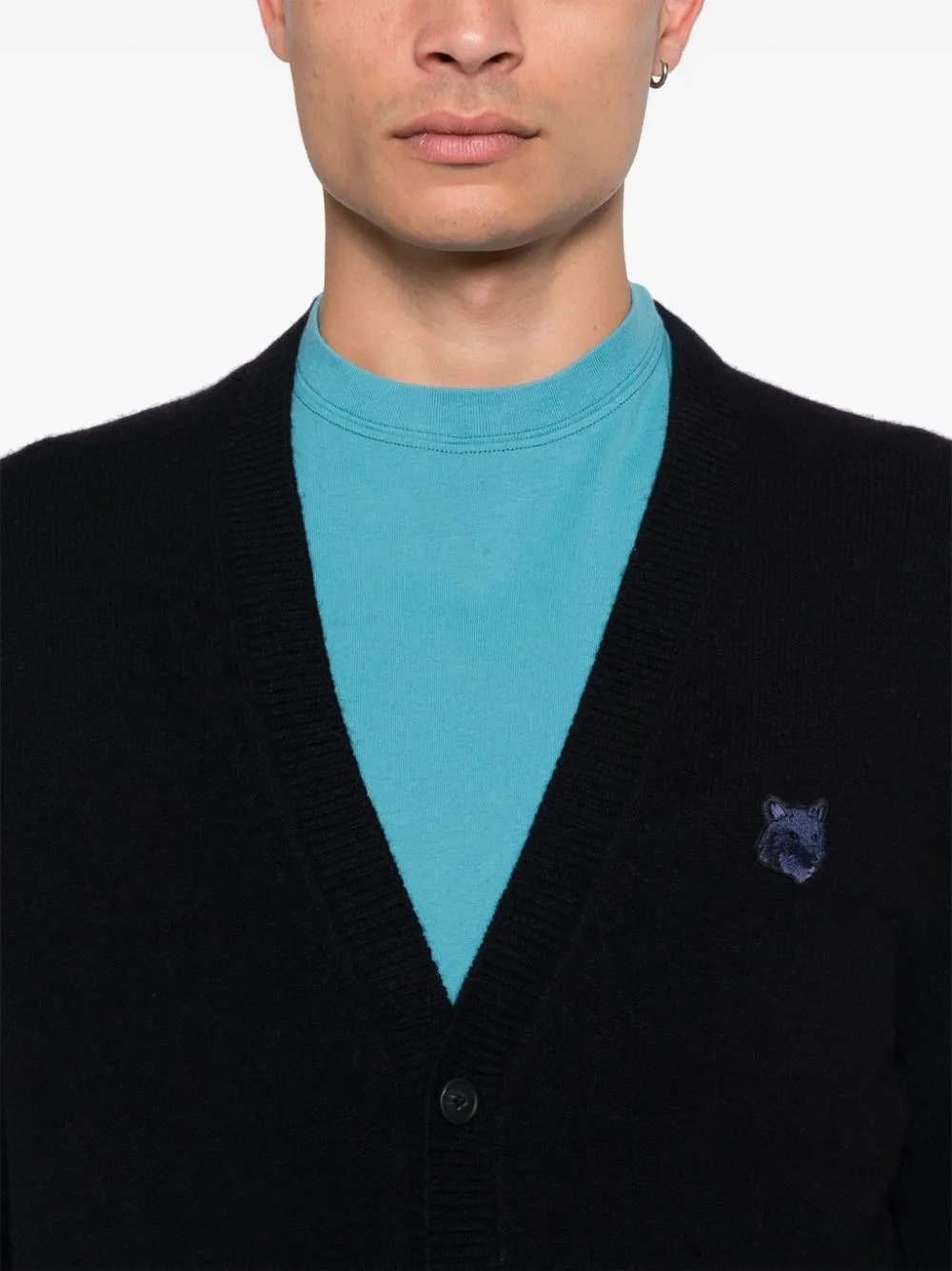 Maison Kitsuné-Cardigan con applicazione Bold Fox Head