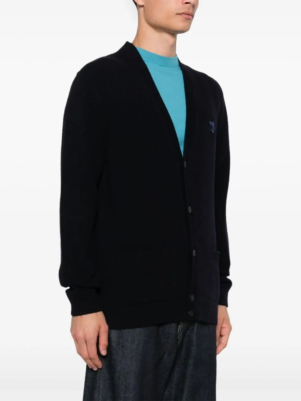 Maison Kitsuné-Cardigan con applicazione Bold Fox Head