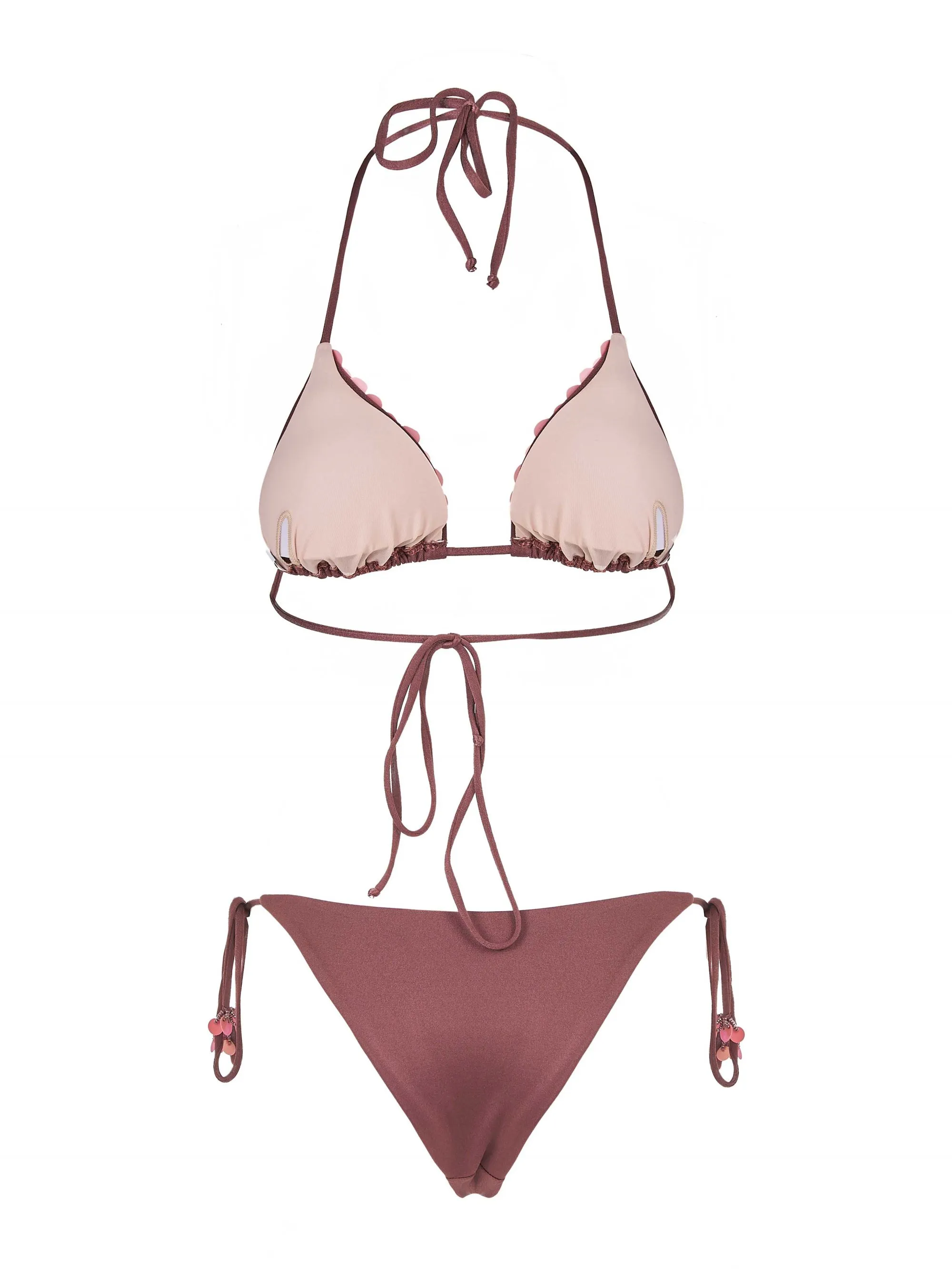 MARGHERITA MAZZEI   SLIP MARE MARRONE  CON LACCETTI