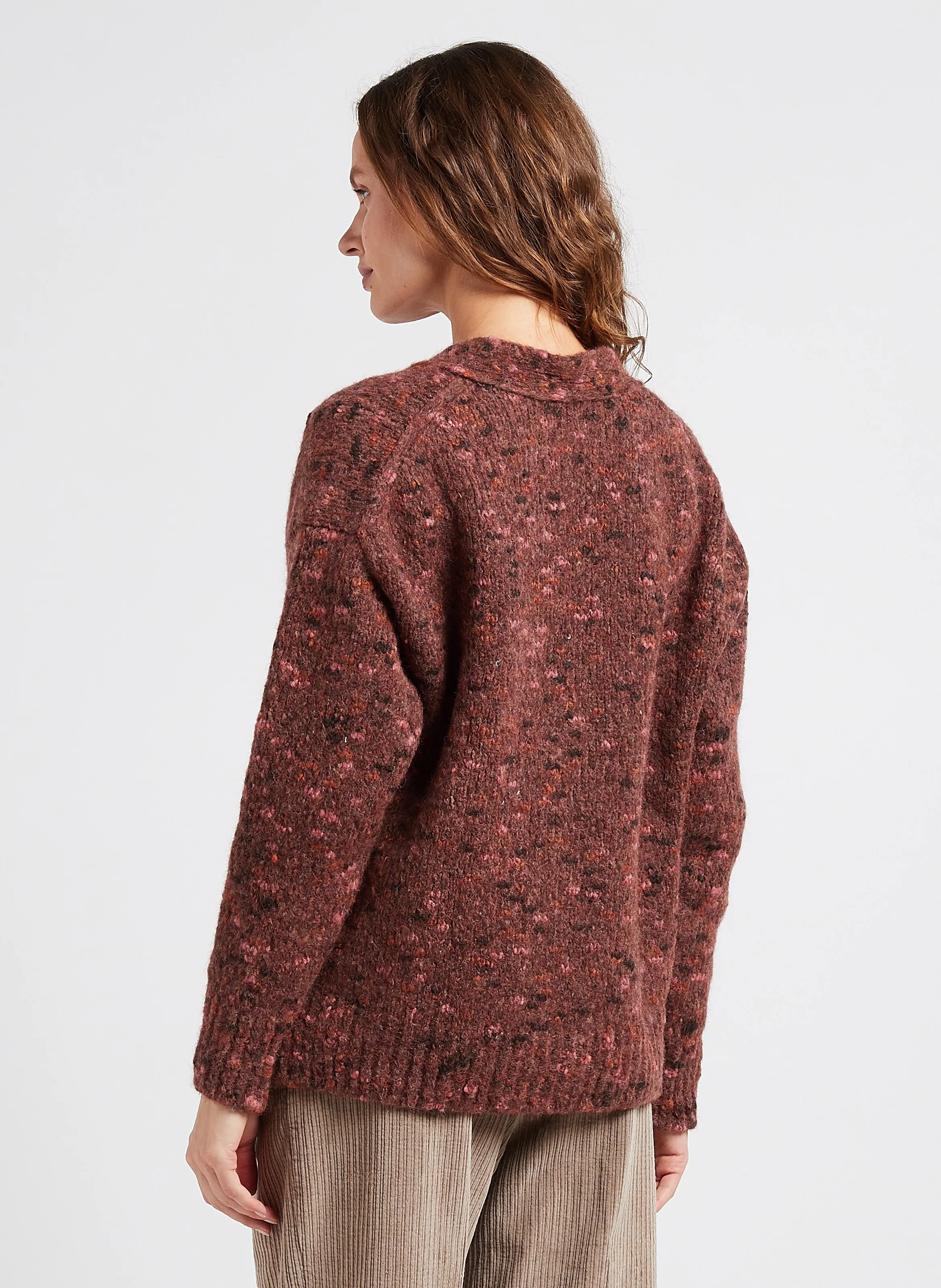  MASSCOB   BARBEAU - Cardigan scollo a V in misto alpaca | Multicolore