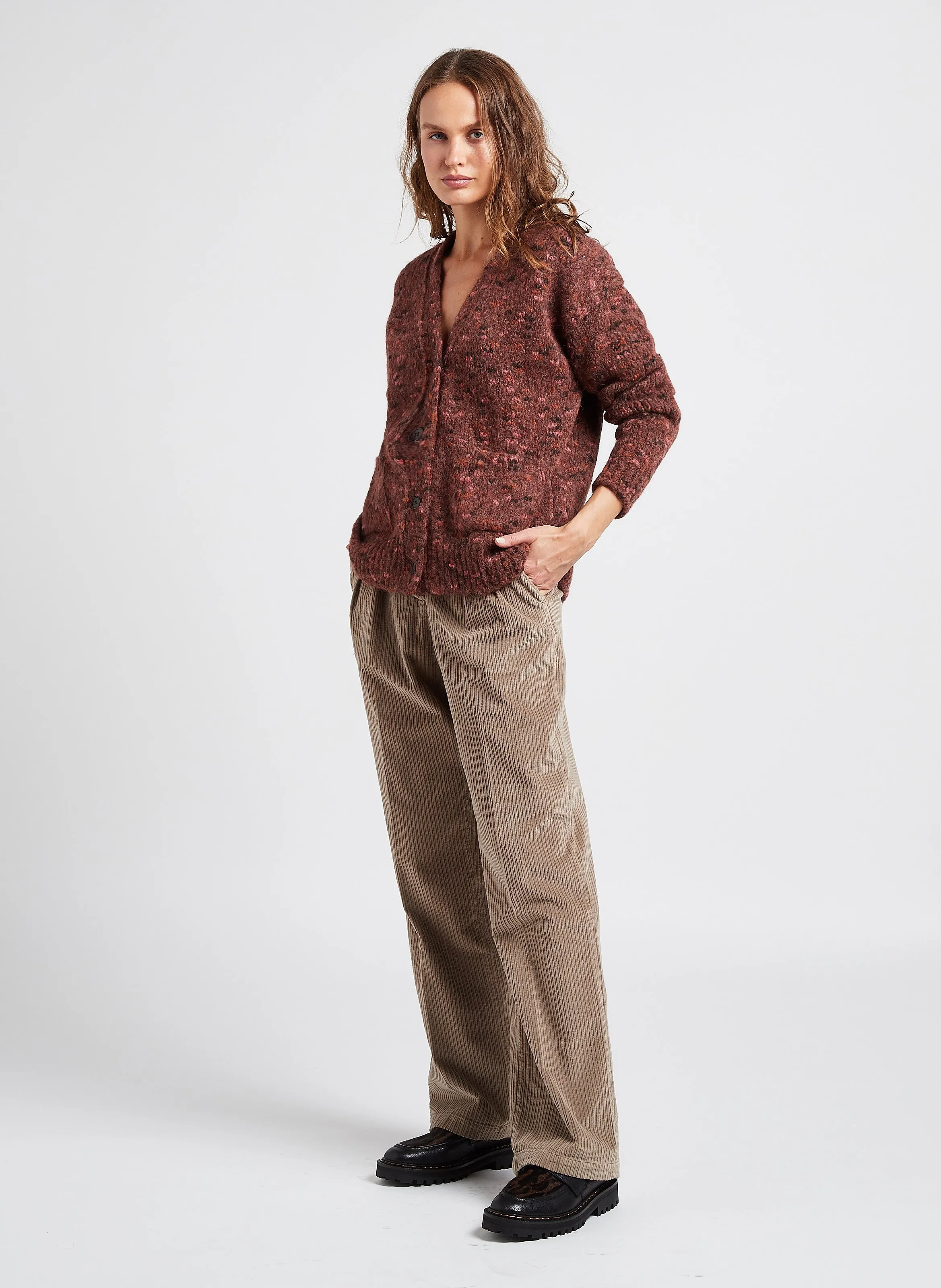  MASSCOB   BARBEAU - Cardigan scollo a V in misto alpaca | Multicolore
