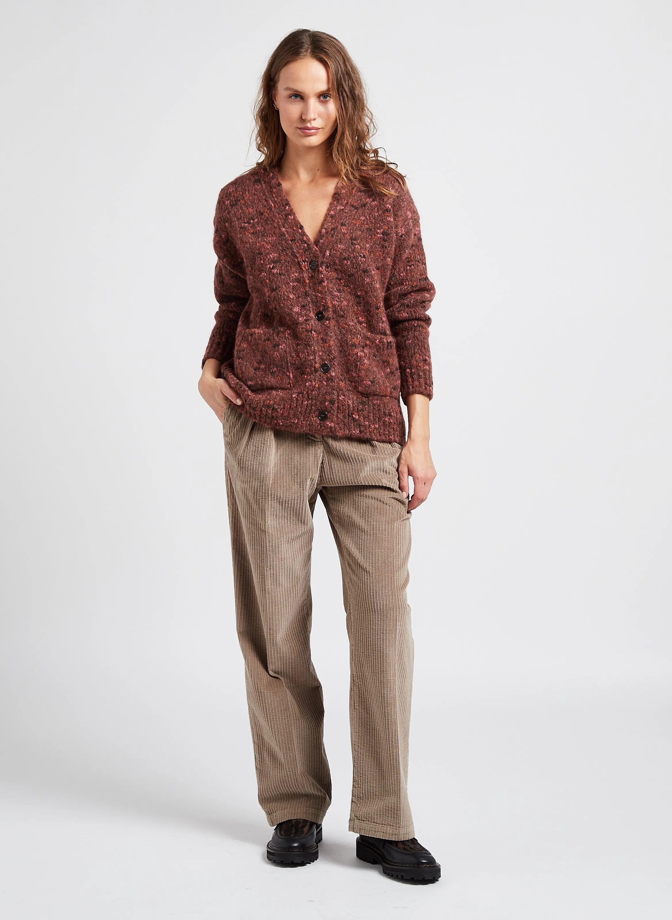  MASSCOB   BARBEAU - Cardigan scollo a V in misto alpaca | Multicolore