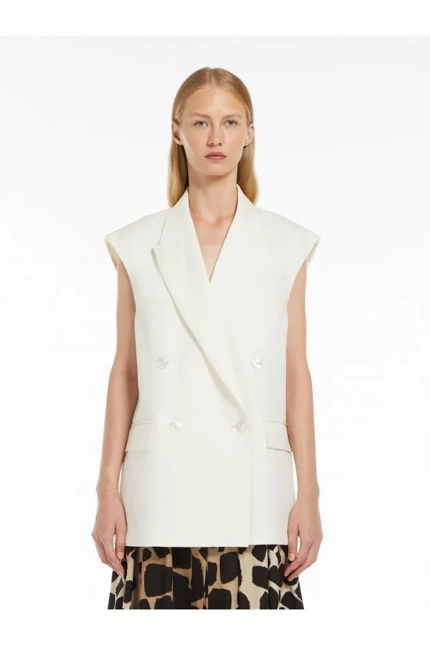 Max Mara Eliche Gilet doppiopetto in lino