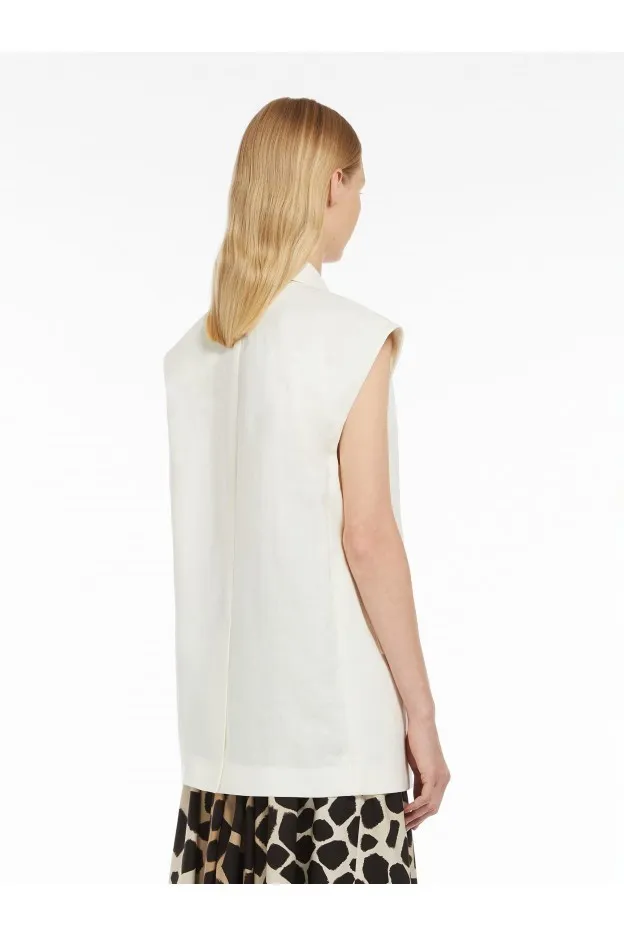 Max Mara Eliche Gilet doppiopetto in lino