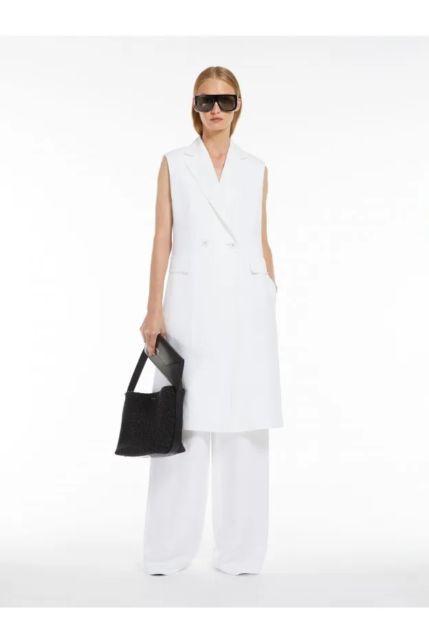 Max Mara Rosanna Gilet lungo in viscosa e lino
