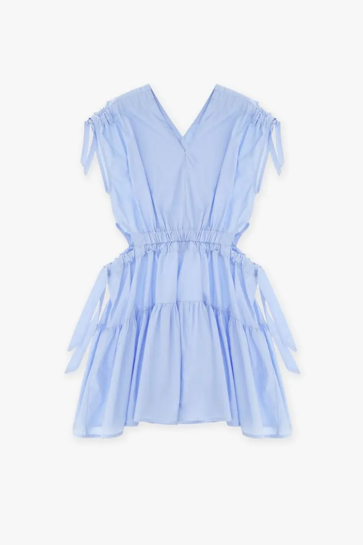 Mini abito smanicato bambina in puro cotone con coulisse