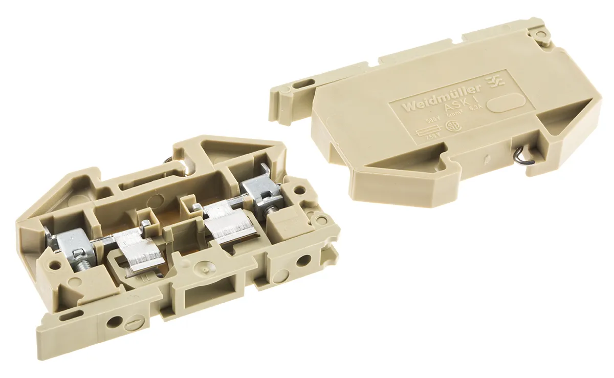 Morsetti portafusibili componibili Weidmuller, Beige, livello Singolo, con fusibile, 6.3A