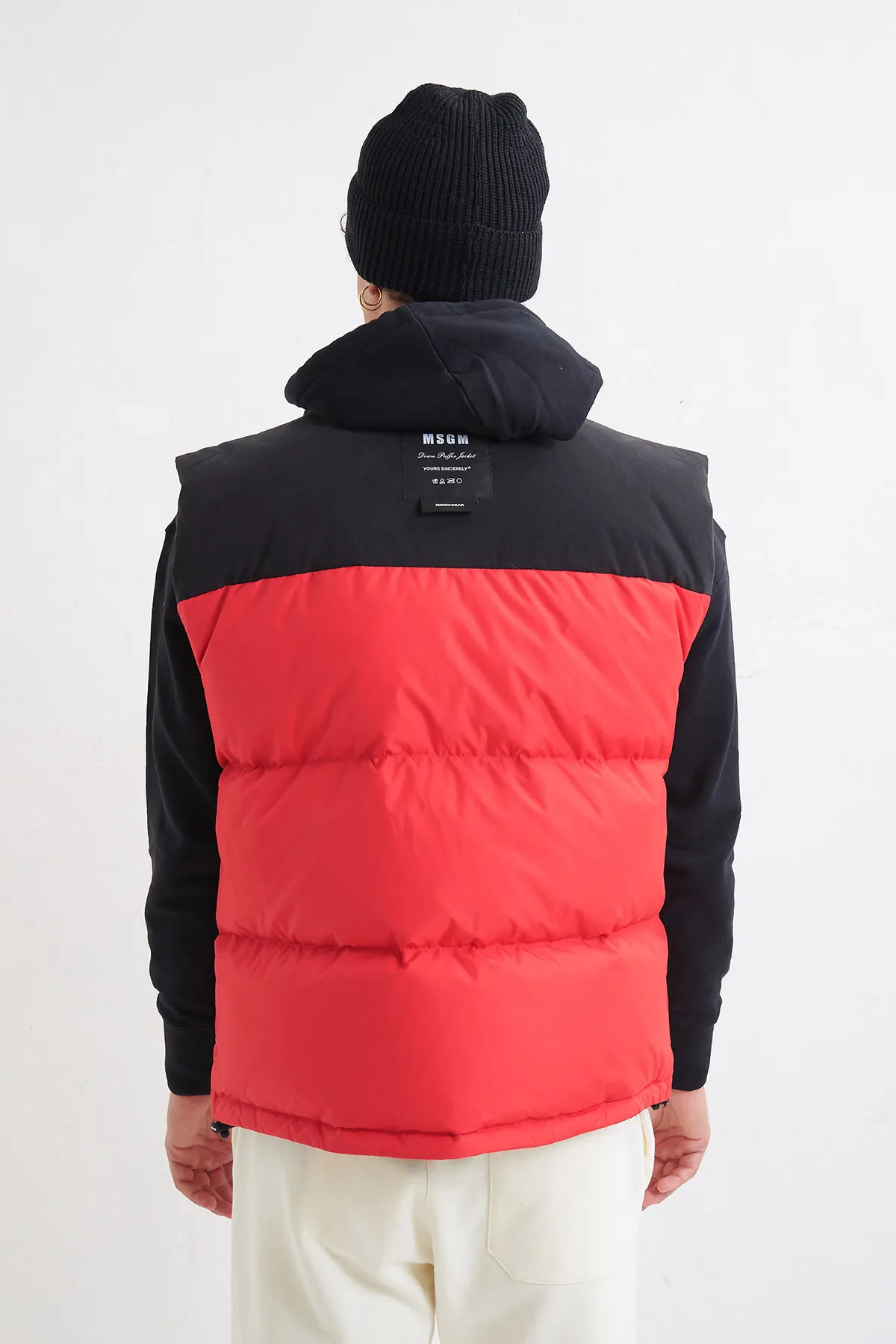 MSGM Gilet in piuma bicolore