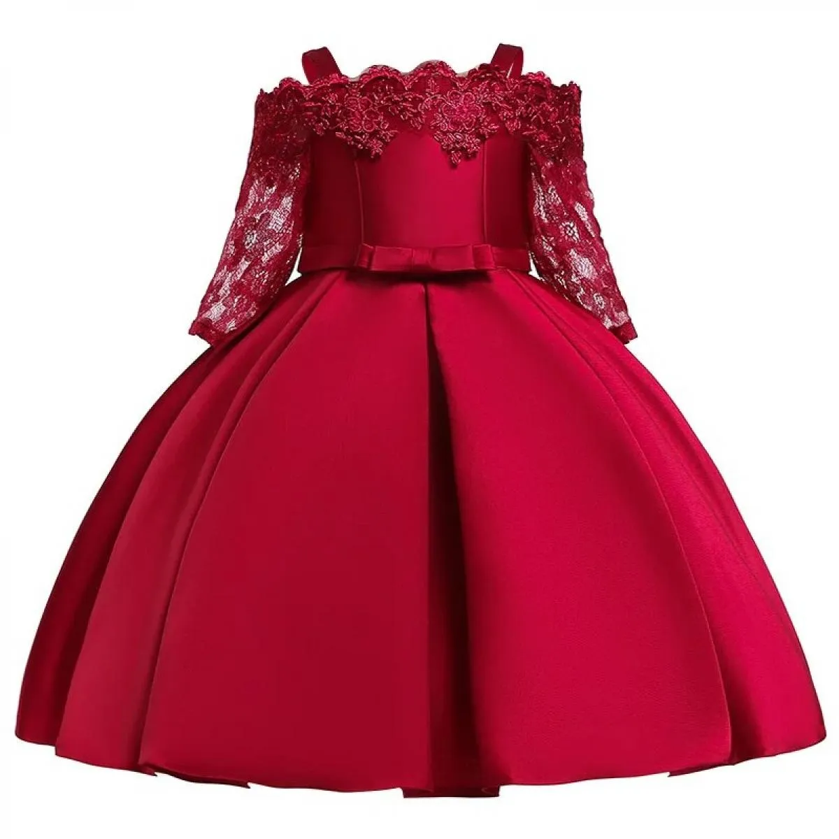 Natale 2024 Abito da principessa con una spalla Abbigliamento per bambini per ragazza Abito da sera per festa di nozze Costume A