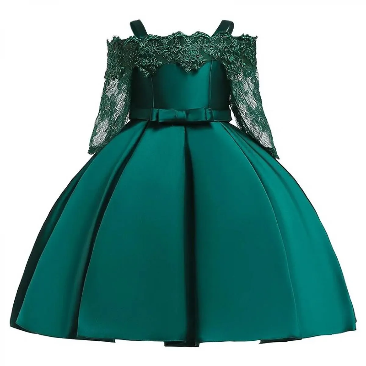 Natale 2024 Abito da principessa con una spalla Abbigliamento per bambini per ragazza Abito da sera per festa di nozze Costume A