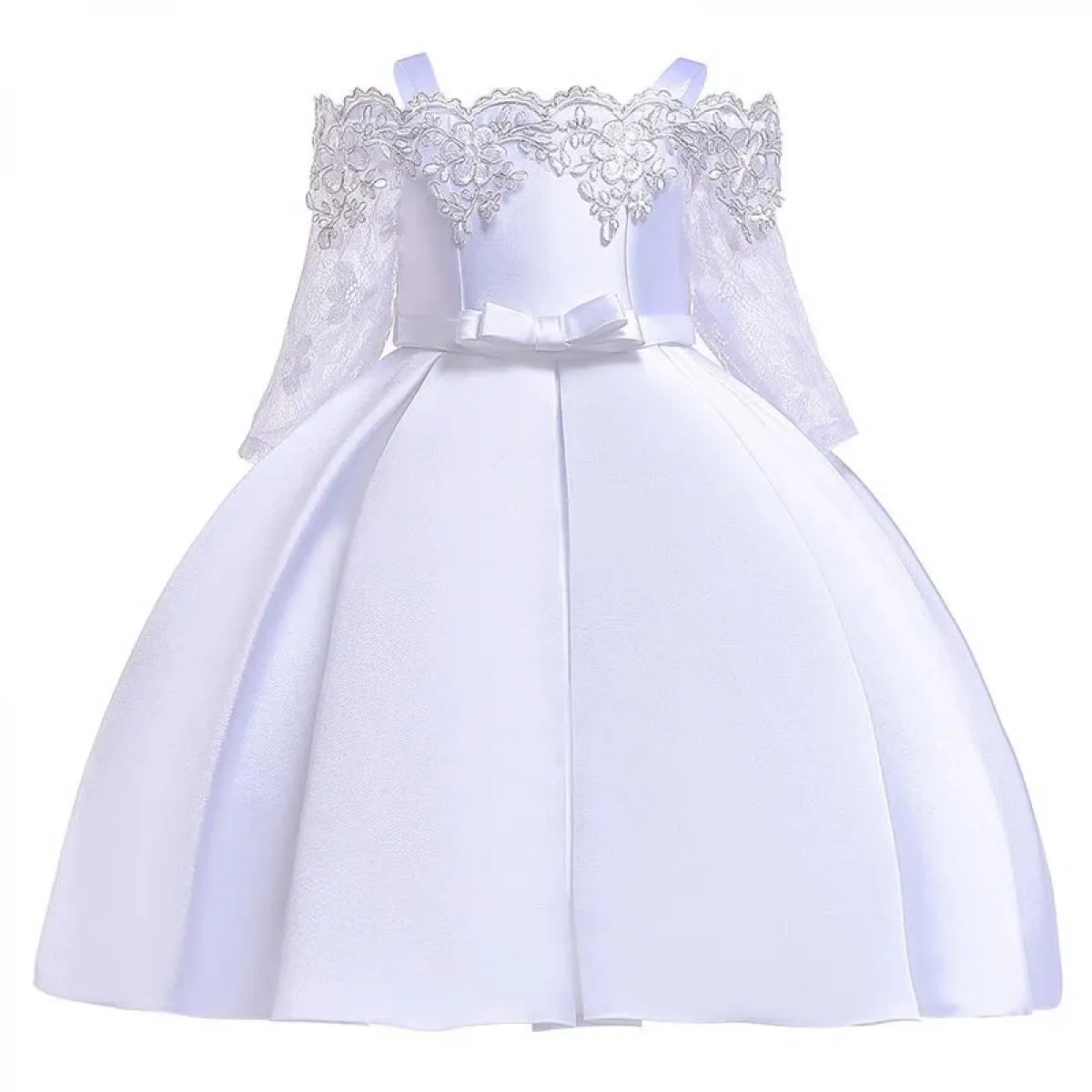 Natale 2024 Abito da principessa con una spalla Abbigliamento per bambini per ragazza Abito da sera per festa di nozze Costume A