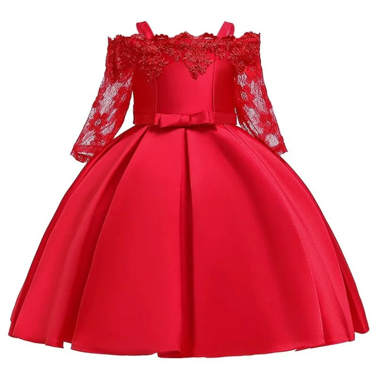 Natale 2024 Abito da principessa con una spalla Abbigliamento per bambini per ragazza Abito da sera per festa di nozze Costume A