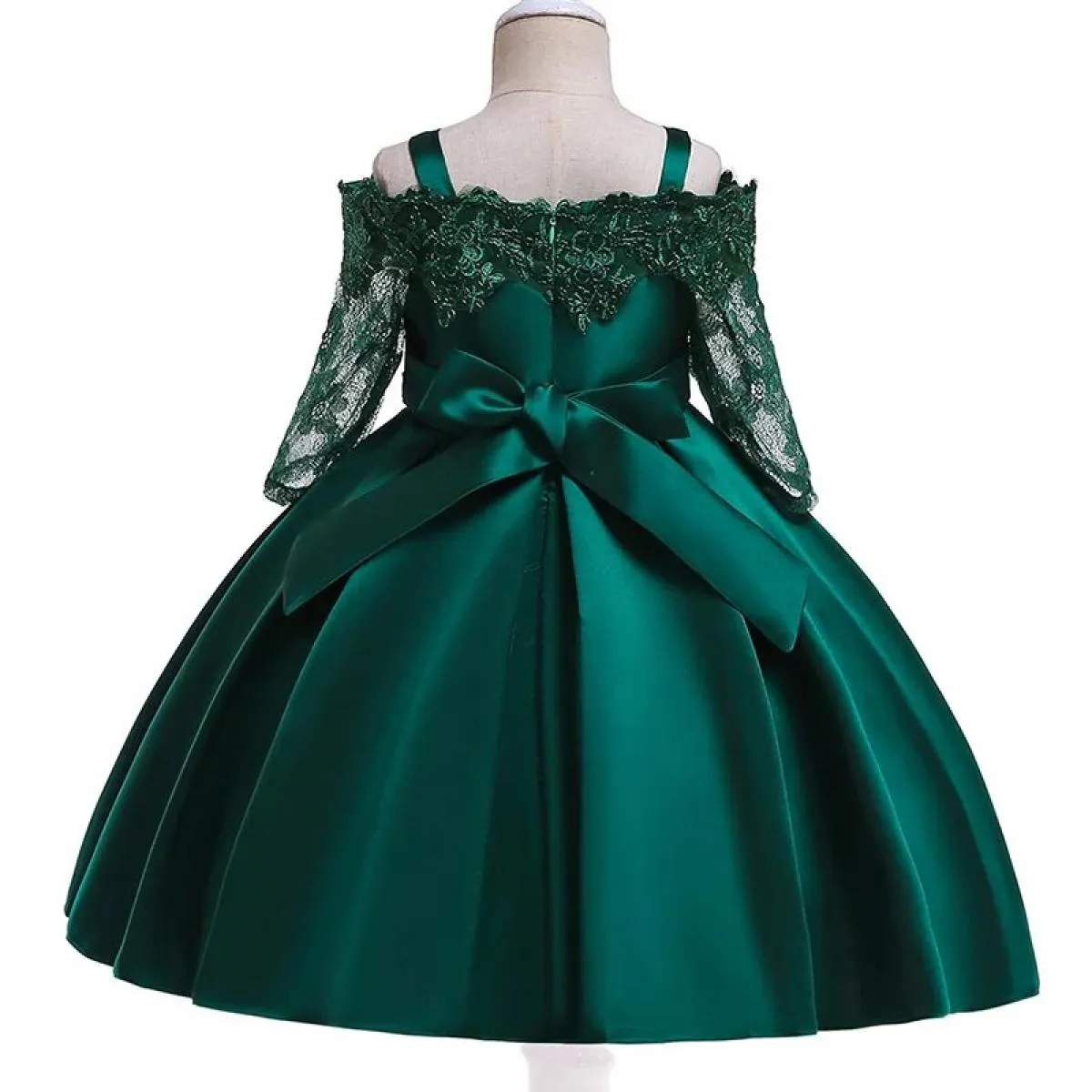 Natale 2024 Abito da principessa con una spalla Abbigliamento per bambini per ragazza Abito da sera per festa di nozze Costume A