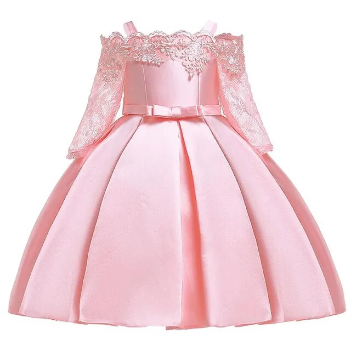 Natale 2024 Abito da principessa con una spalla Abbigliamento per bambini per ragazza Abito da sera per festa di nozze Costume A