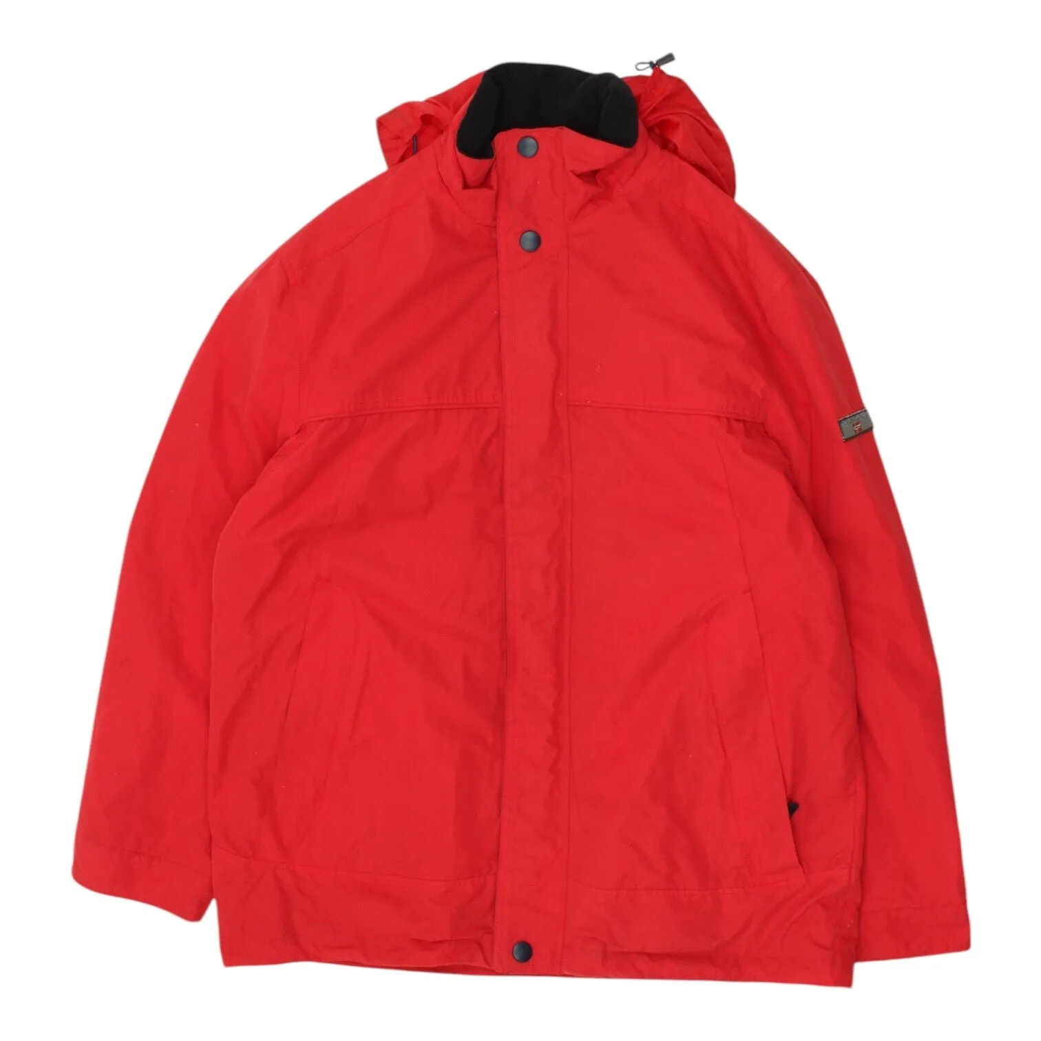 New Haven Mens Red Fleece Lined Hooded Jacket | Outdoors Designer Trekking Coat