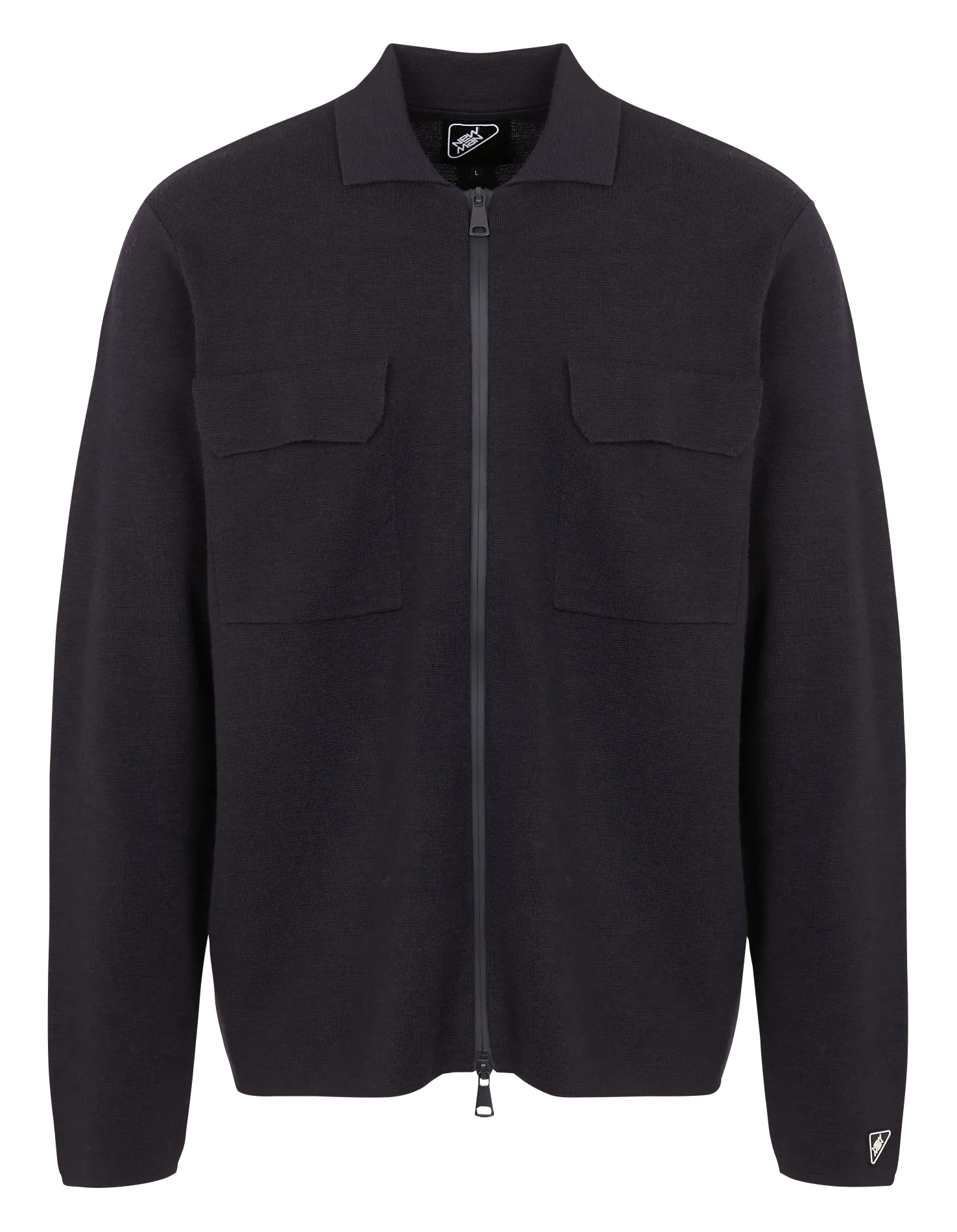  NEW MAN   ITINERARY - Cardigan collo classico dritto in maglia | Blu