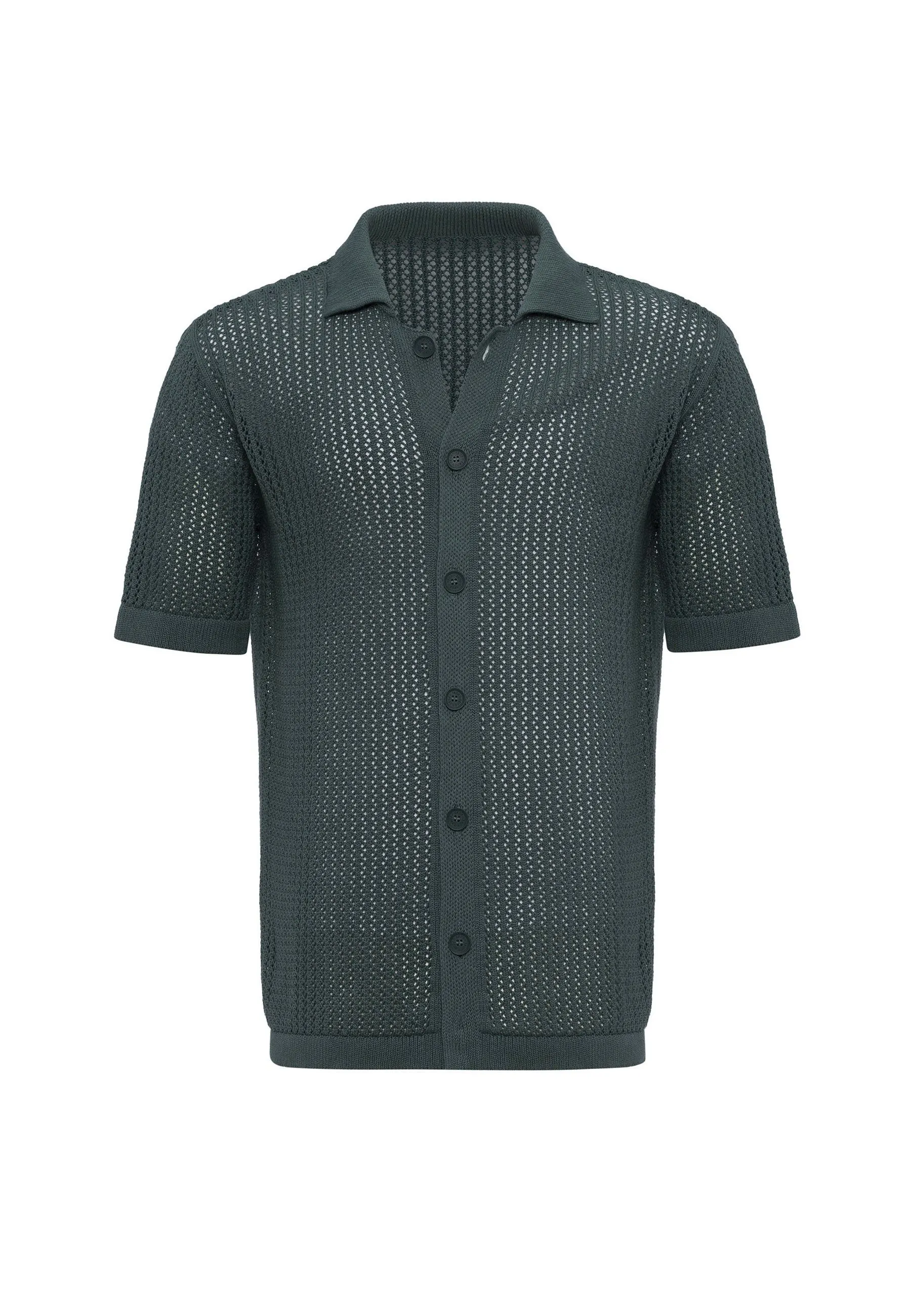 NIAMEY  SHORT SLEEVE REGULAR FIT  CELLULAR KNITTED - Cardigan