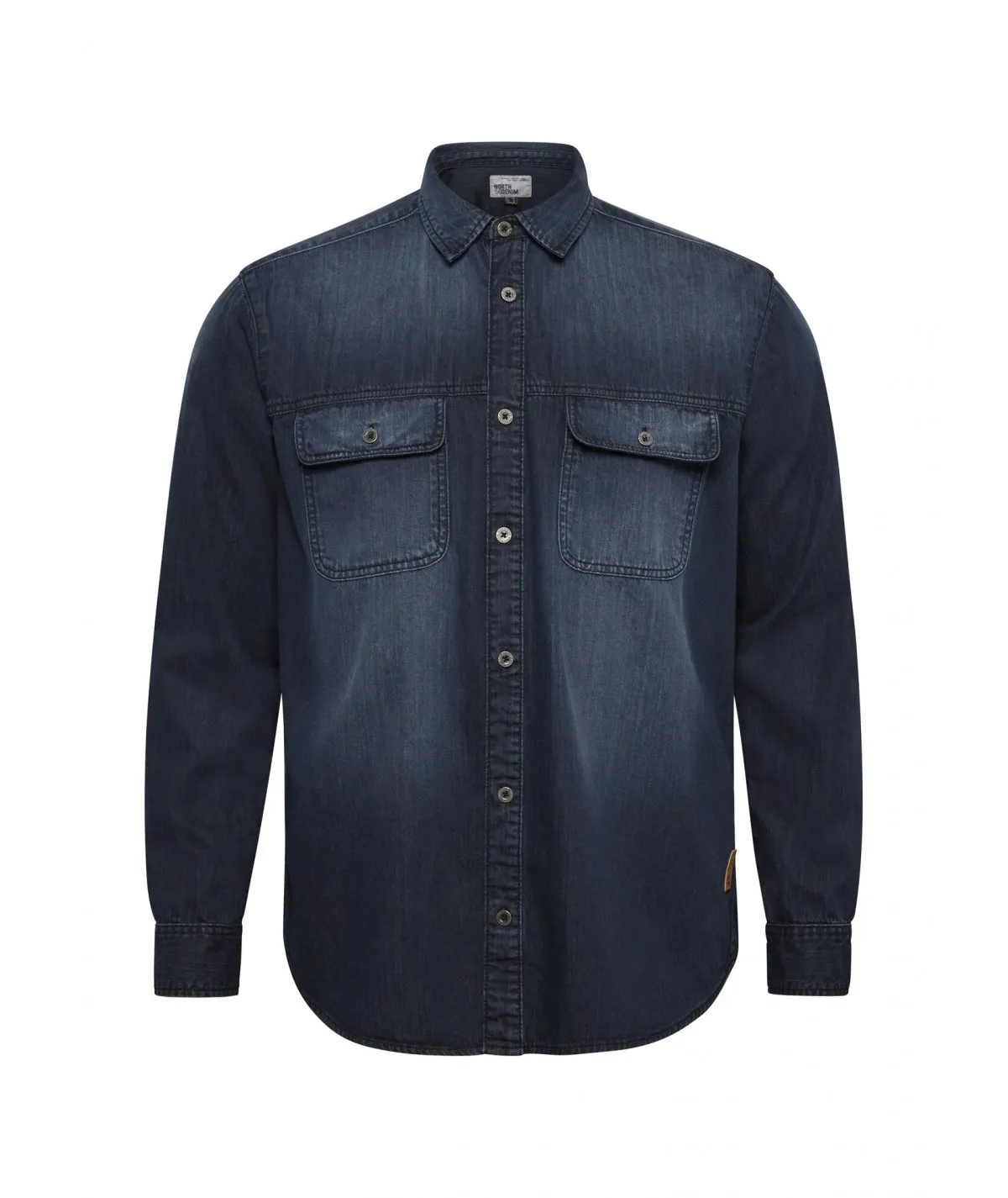 NORTH 56DENIM CAMICIA DI JEANS DA UOMO TAGLIE FORTI