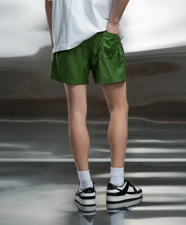 Off-White Shorts da bagno verdi con stampa logo OMFD011S24FAB001