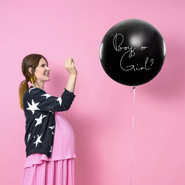 Palloncino Boy und Girl con coriandoli rosa 1m