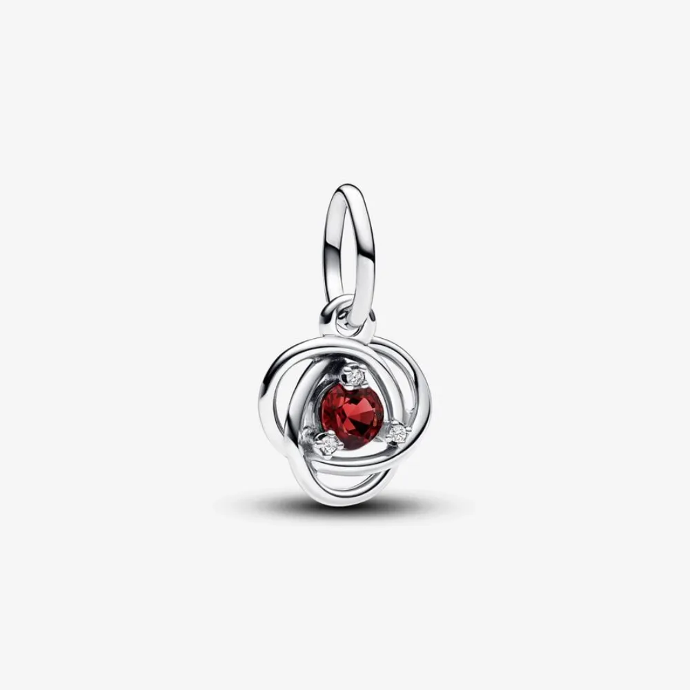 Pandora Charm Pendente Cerchio Eterno Rosso Scuro Gennaio