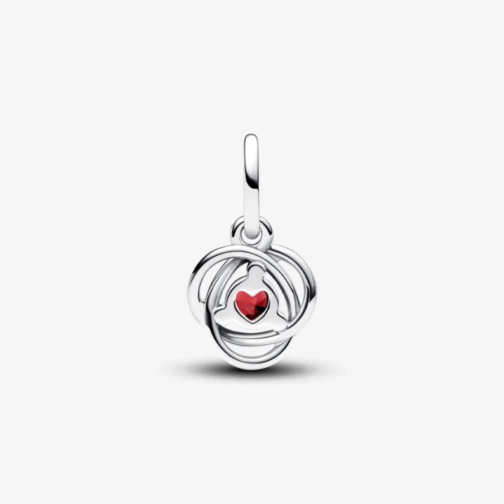 Pandora Charm Pendente Cerchio Eterno Rosso Scuro Gennaio