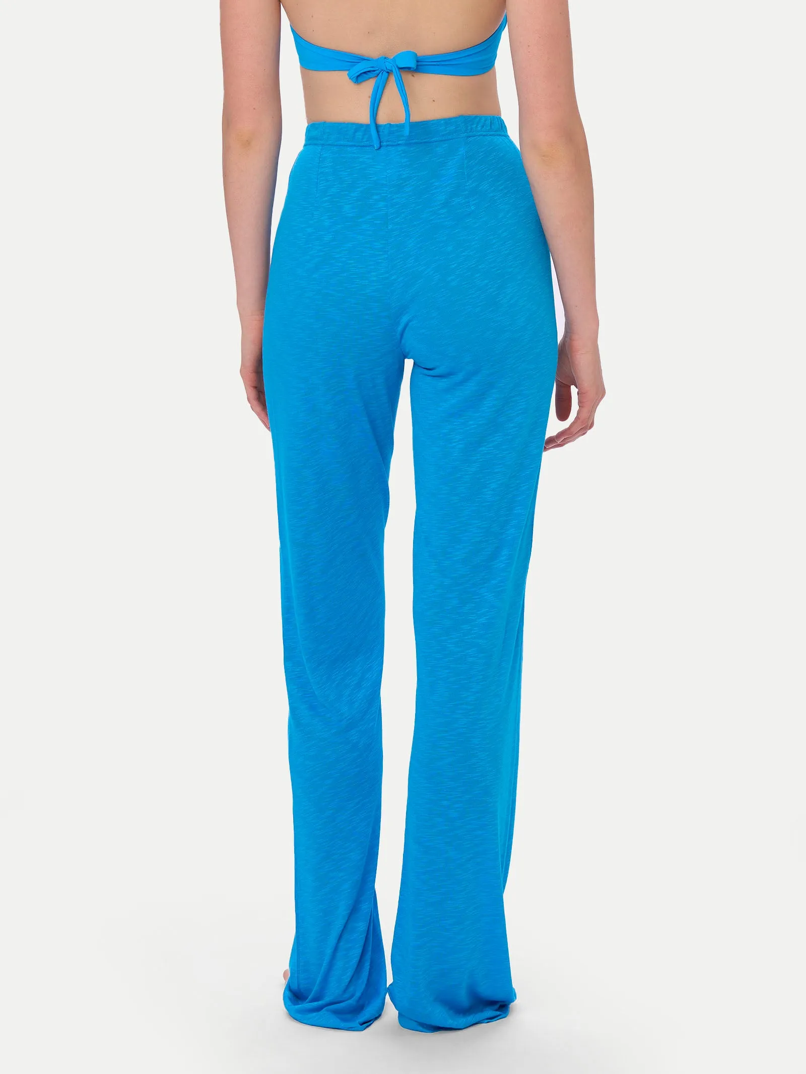 Pantalone a palazzo in slub Jersey di viscosa - Copiativo