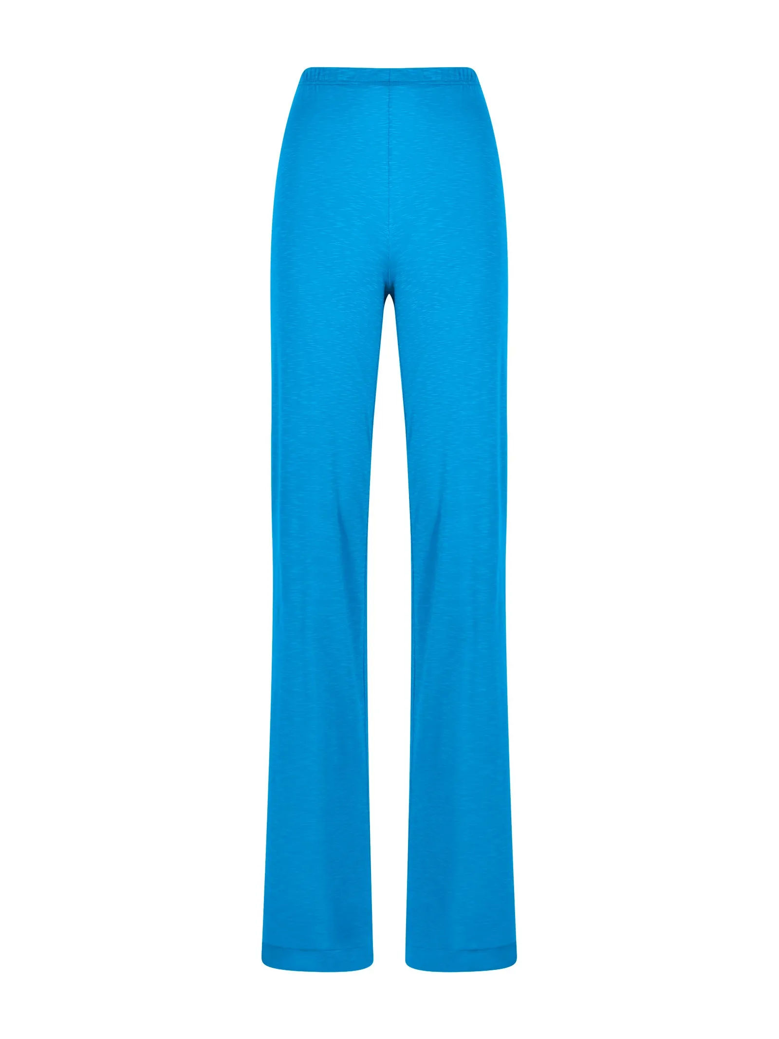 Pantalone a palazzo in slub Jersey di viscosa - Diva Blue